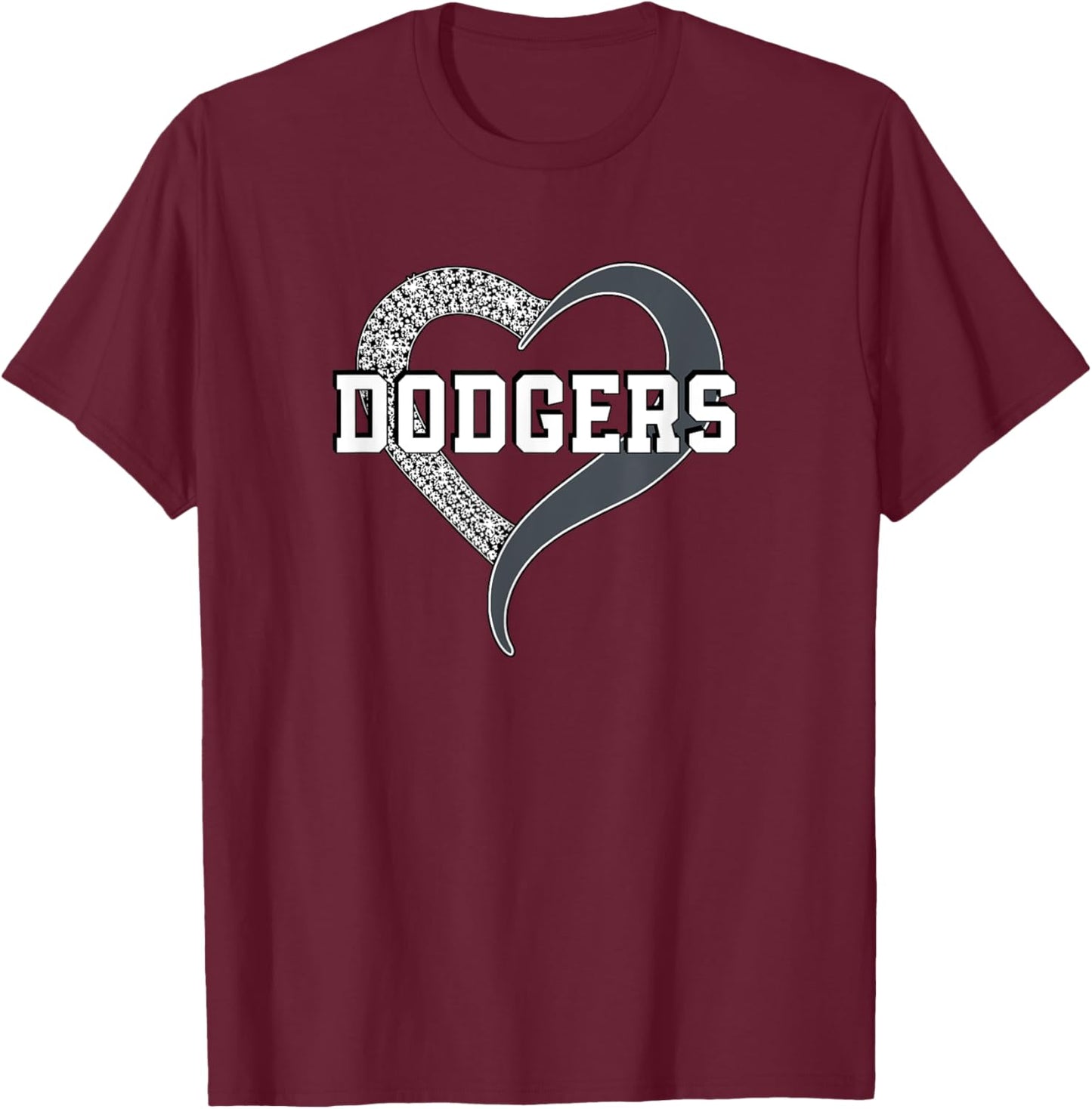Dodgers Madison Diamond Heart HS T-Shirt - T-Shirt | Maroon