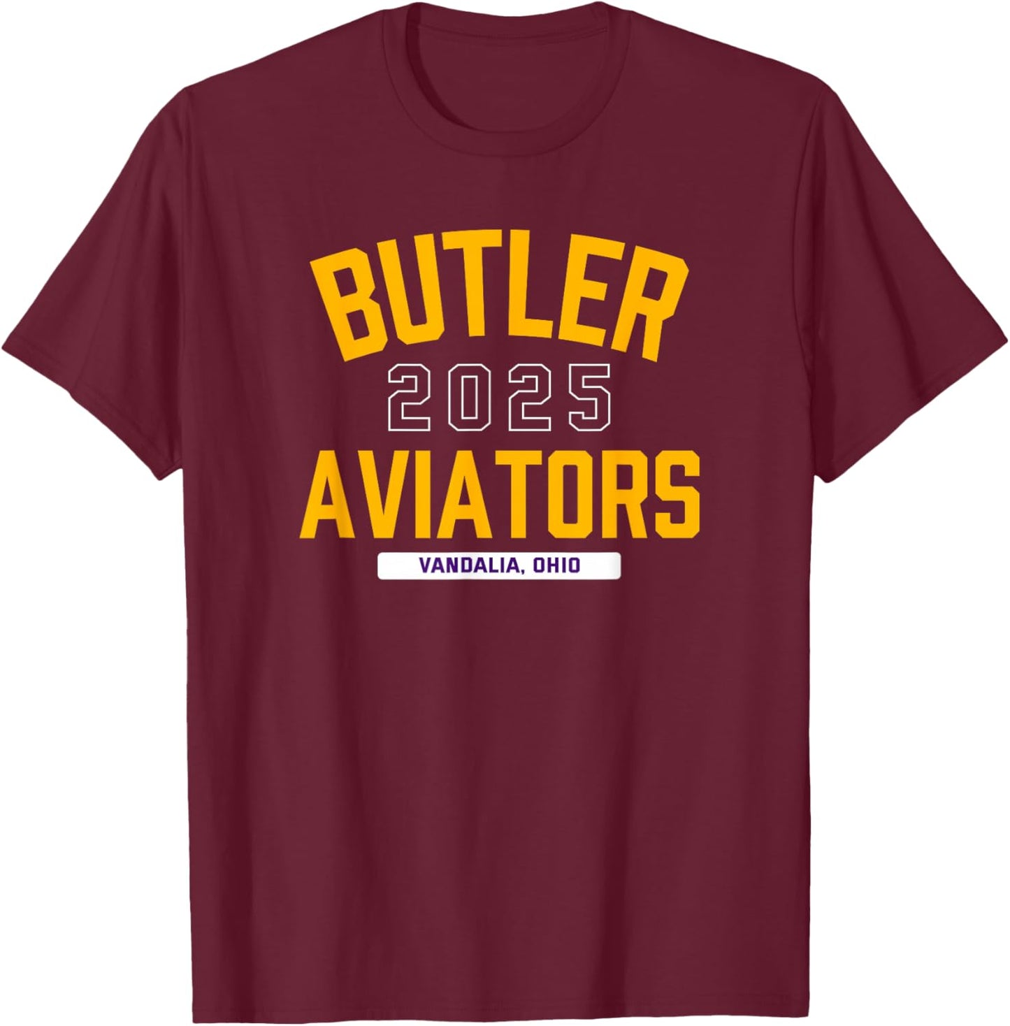 Butler Aviators Vandalia, Ohio 2025 T-Shirt - T-Shirt | Maroon