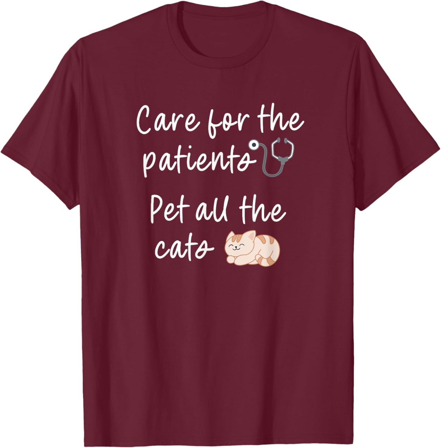 Funny Cat Lover Nurse Saying RN Hospital Primary Care Nurse T-Shirt - T-Shirt | Maroon