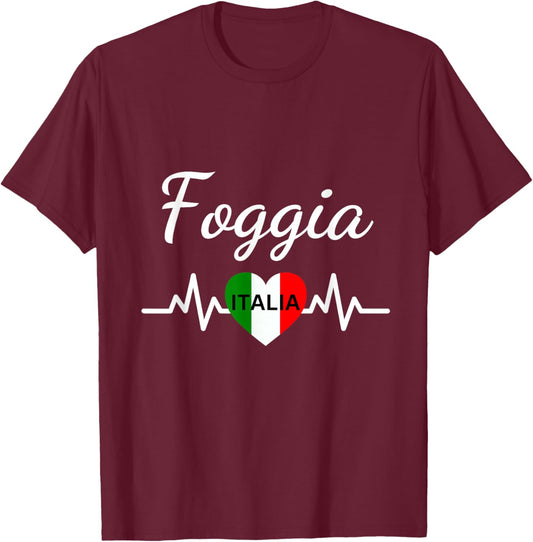 Foggia Italy Flag Italia Souvenir Matching Italian T-Shirt - T-Shirt | Maroon