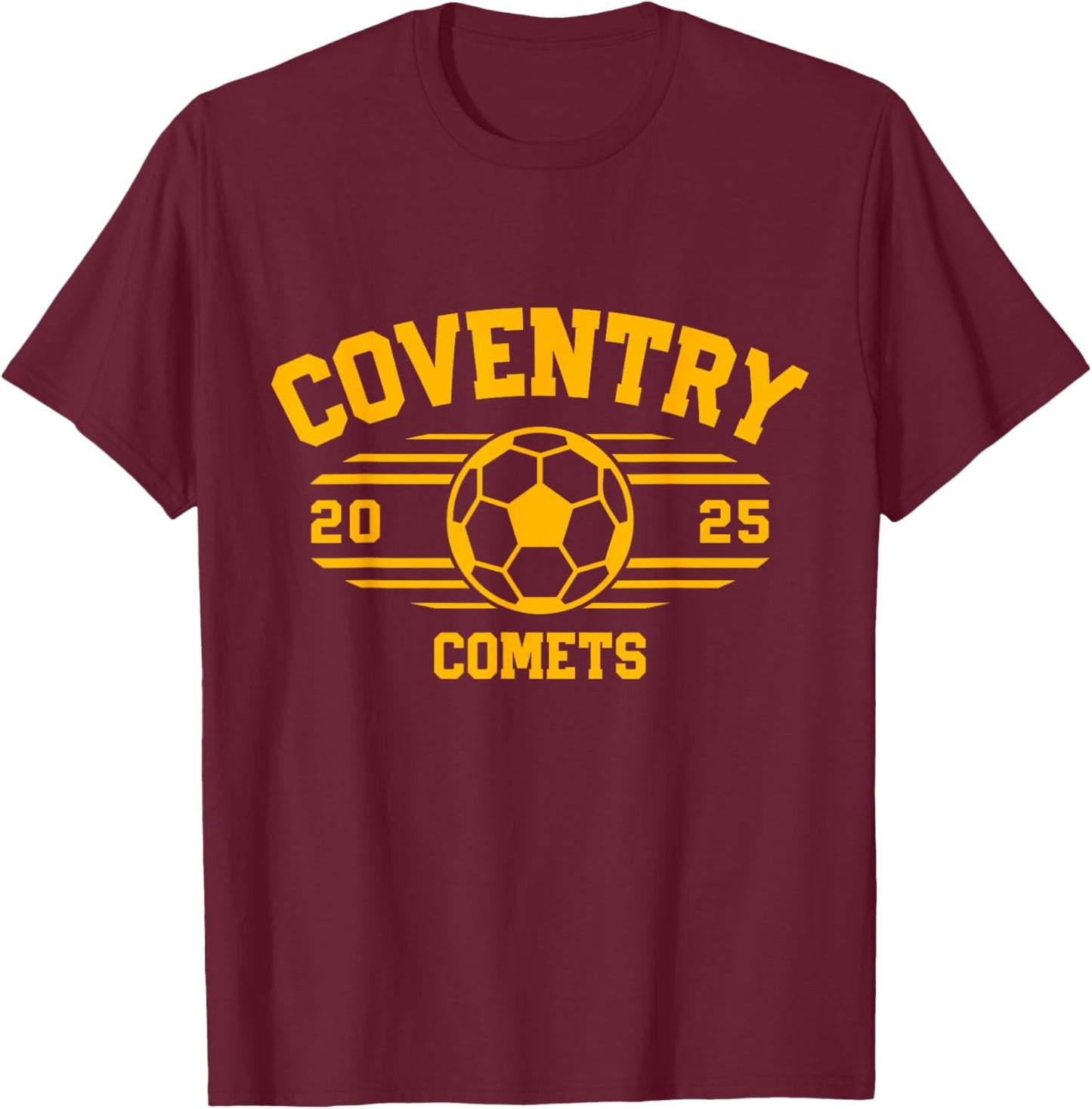 Coventry Comets Soccer Ball 2025 HS T-Shirt - T-Shirt | Maroon