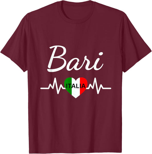 Bari Italy Flag Italia Souvenir Matching Italian T-Shirt - T-Shirt | Maroon
