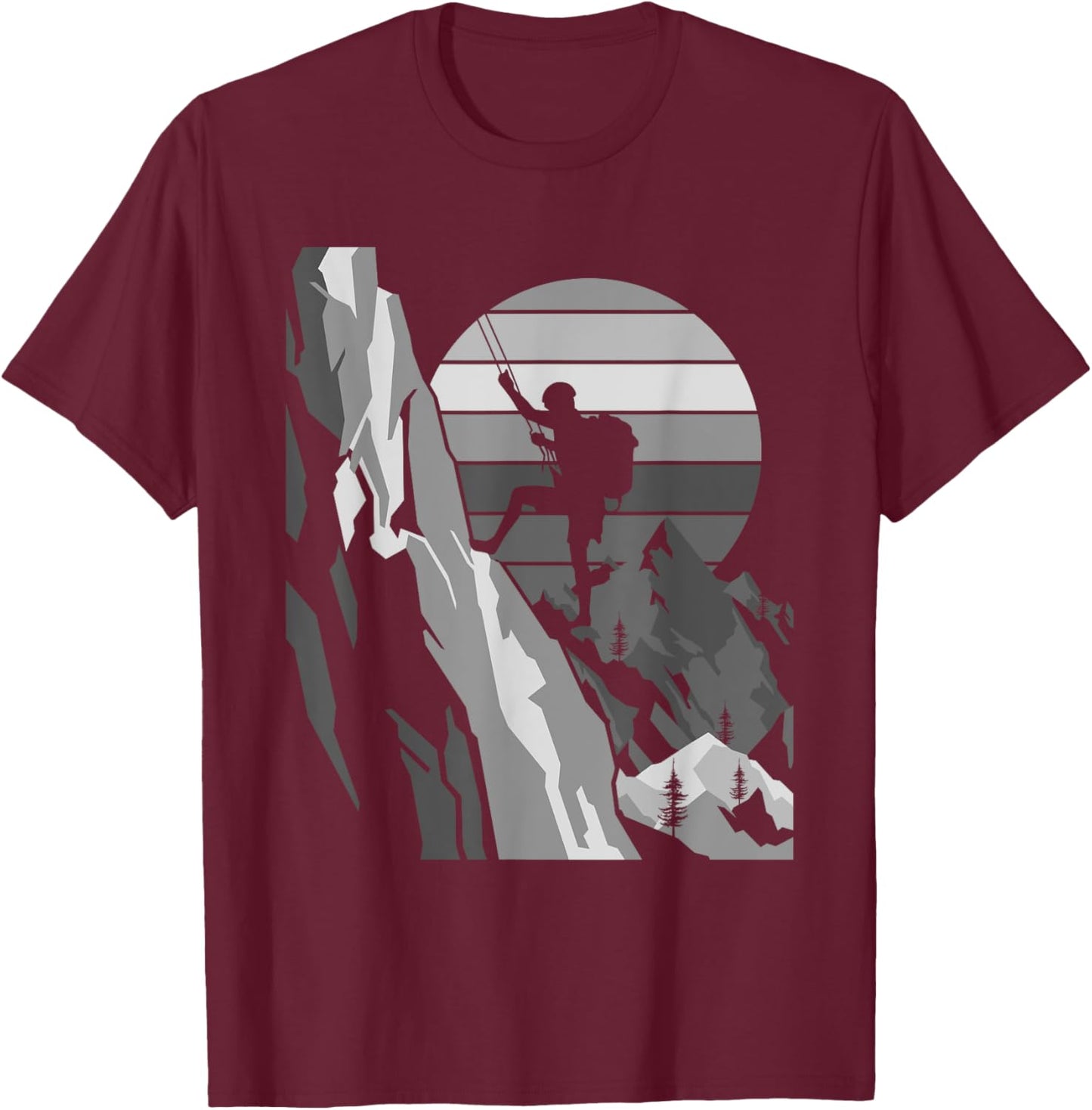 Mountain Climber Funny Rock Climbing Bouldering Men Women T-Shirt - T-Shirt | Maroon