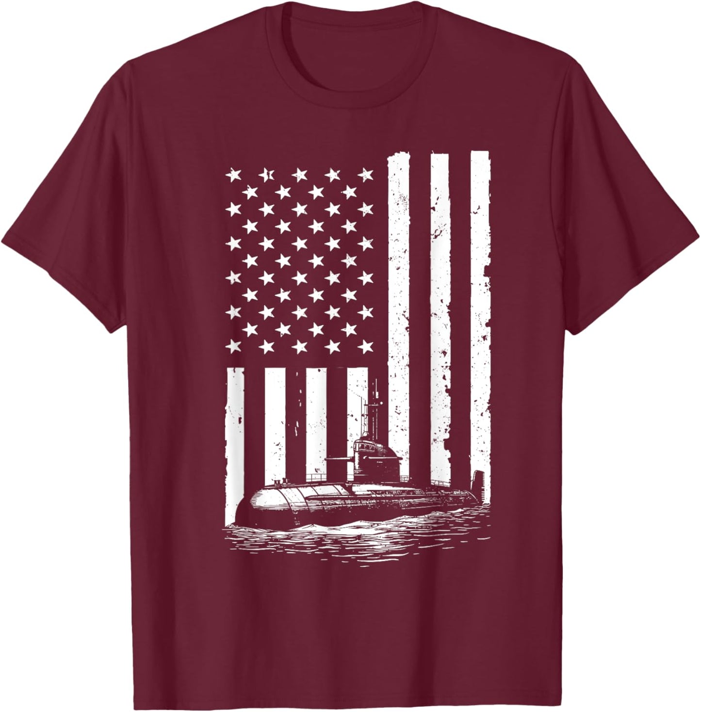 Funny Submarine Design Submariner Submarine Veteran T-Shirt - T-Shirt | Maroon