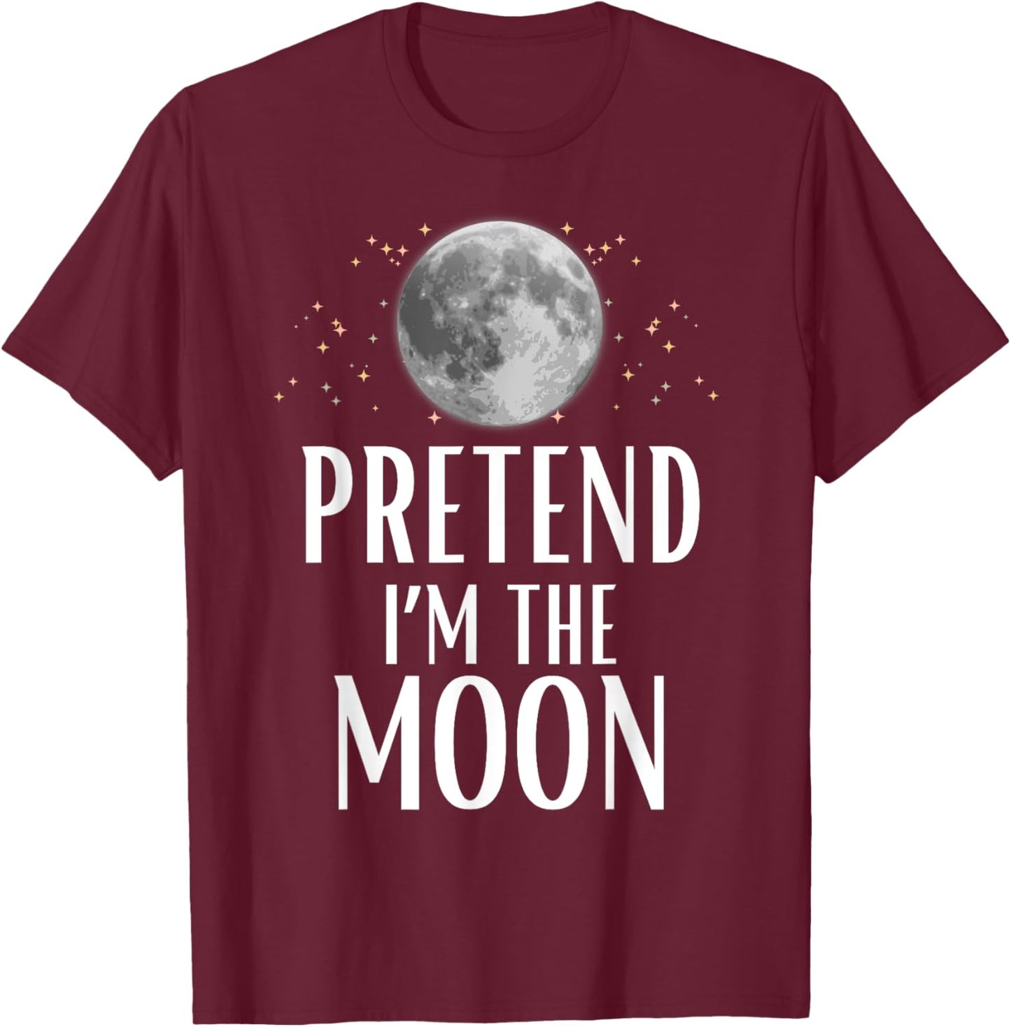 Pretend I'm The Moon Halloween Costume Matching Group Kids T-Shirt - T-Shirt | Maroon