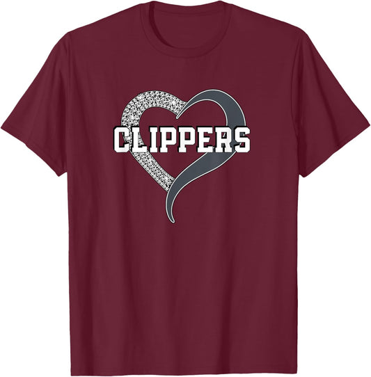 Clippers Clearview Diamond Heart HS T-Shirt - T-Shirt | Maroon