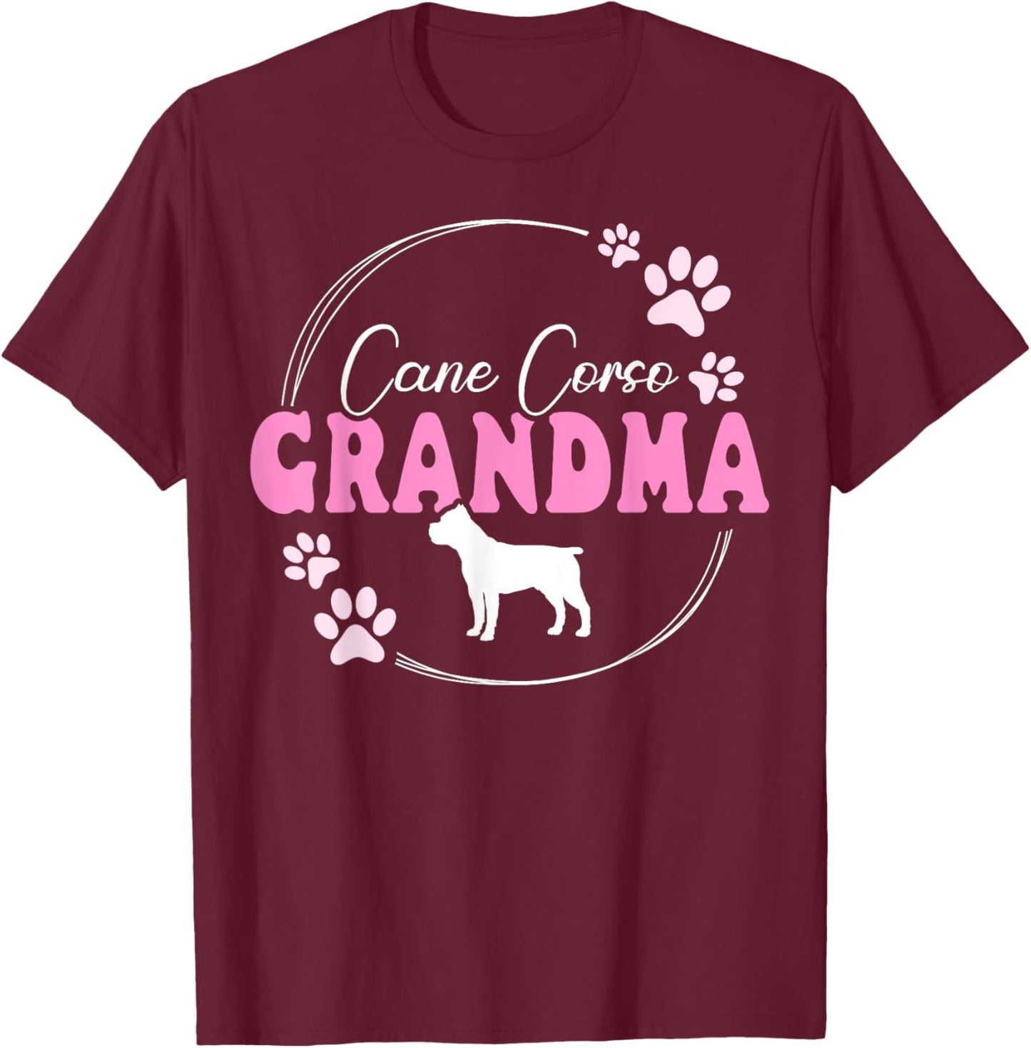 Cute Cane Corso Grandma T-Shirt - T-Shirt | Maroon