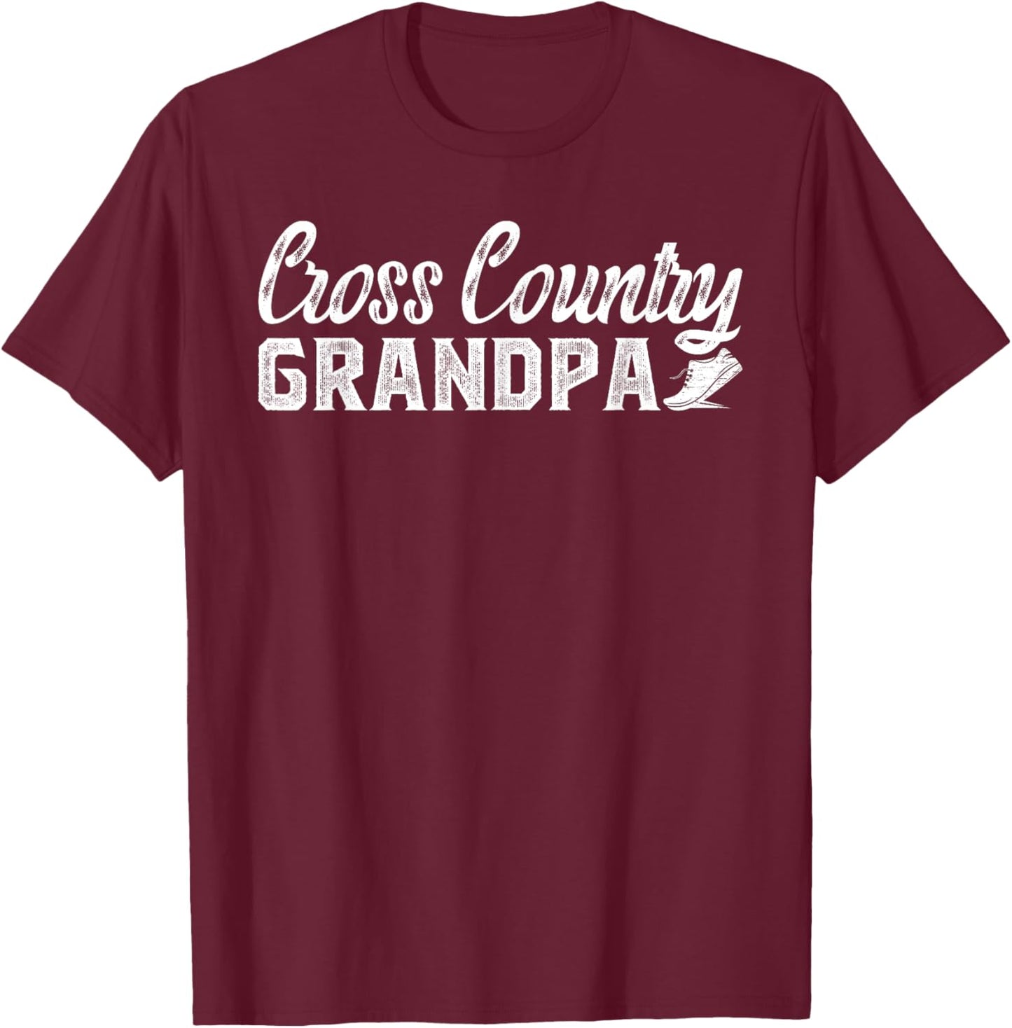 Cross Country Grandpa Of A Cross Country Runner Grandfather T-Shirt - T-Shirt | Maroon