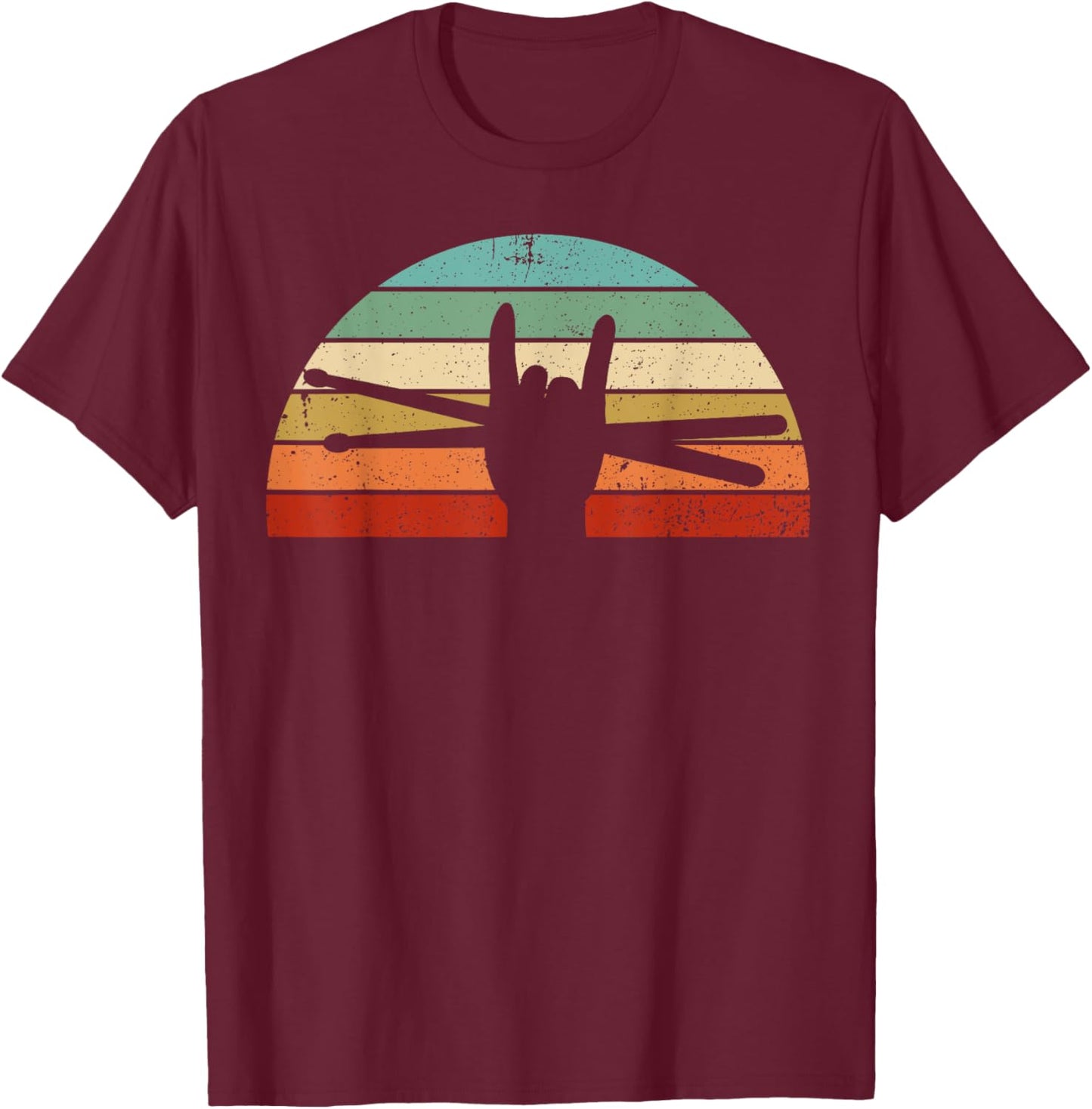 Funny Drummer Art Women Kids Drumming Lover Drummer T-Shirt - T-Shirt | Maroon