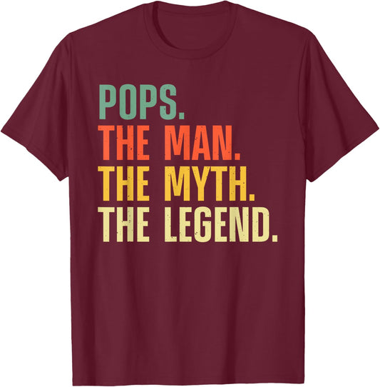 Best Pops Design For Grandpa Grandfather From Grandkids Pops T-Shirt - T-Shirt | Maroon