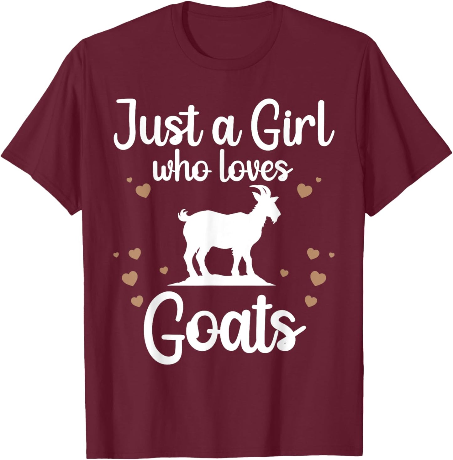 Funny Goat Design For Girls Women Youth Teen Kids Goat Lover T-Shirt - T-Shirt | Maroon