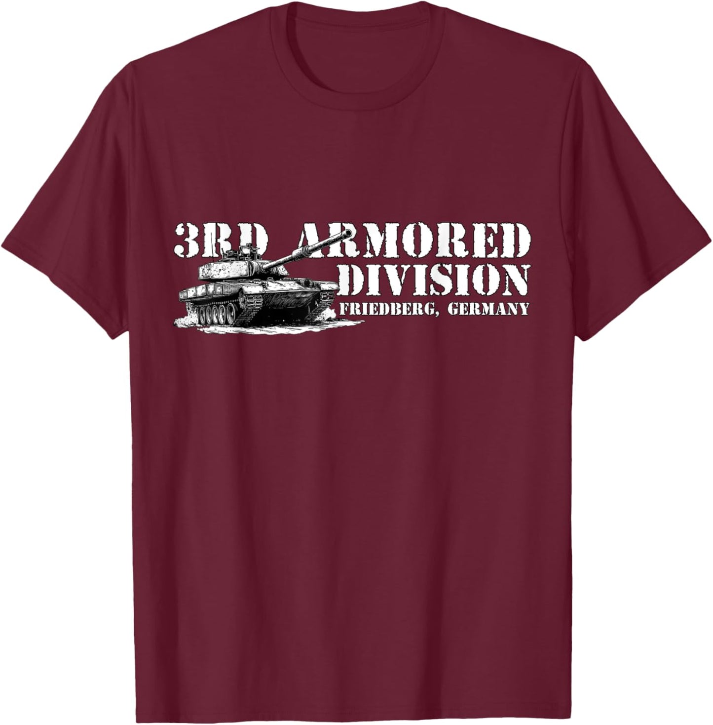 3d Armored Division Spearhead 3rd Armored Division Spearhead Friedberg Germany Retro Adults Kids Black Short Sleeve T-Shirt - T-Shirt | Maroon