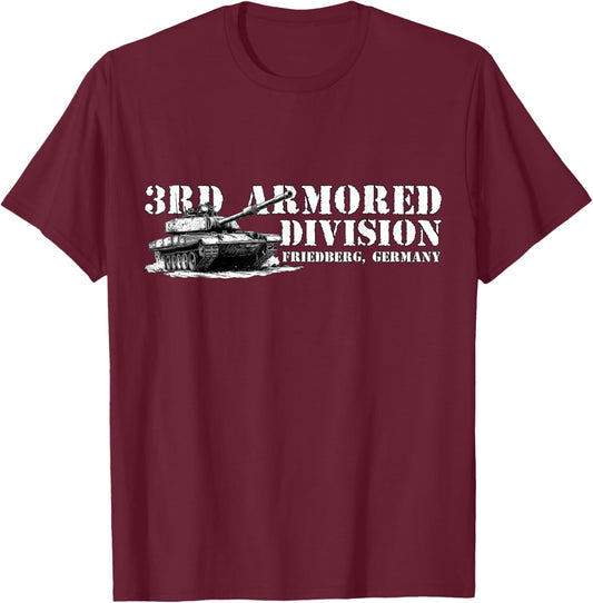 3d Armored Division Spearhead 3rd Armored Division Spearhead Friedberg Germany Retro Adults Kids Black Short Sleeve T-Shirt - T-Shirt | Maroon