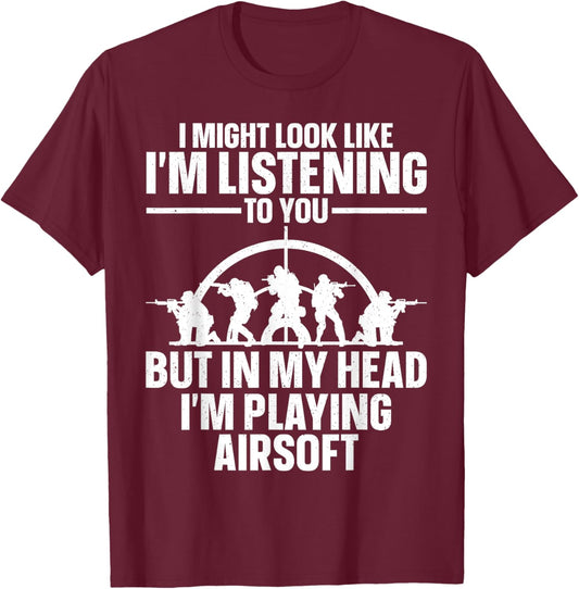 Funny Airsoft Art Women Kids Airsoft Lover Airsoft T-Shirt - T-Shirt | Maroon