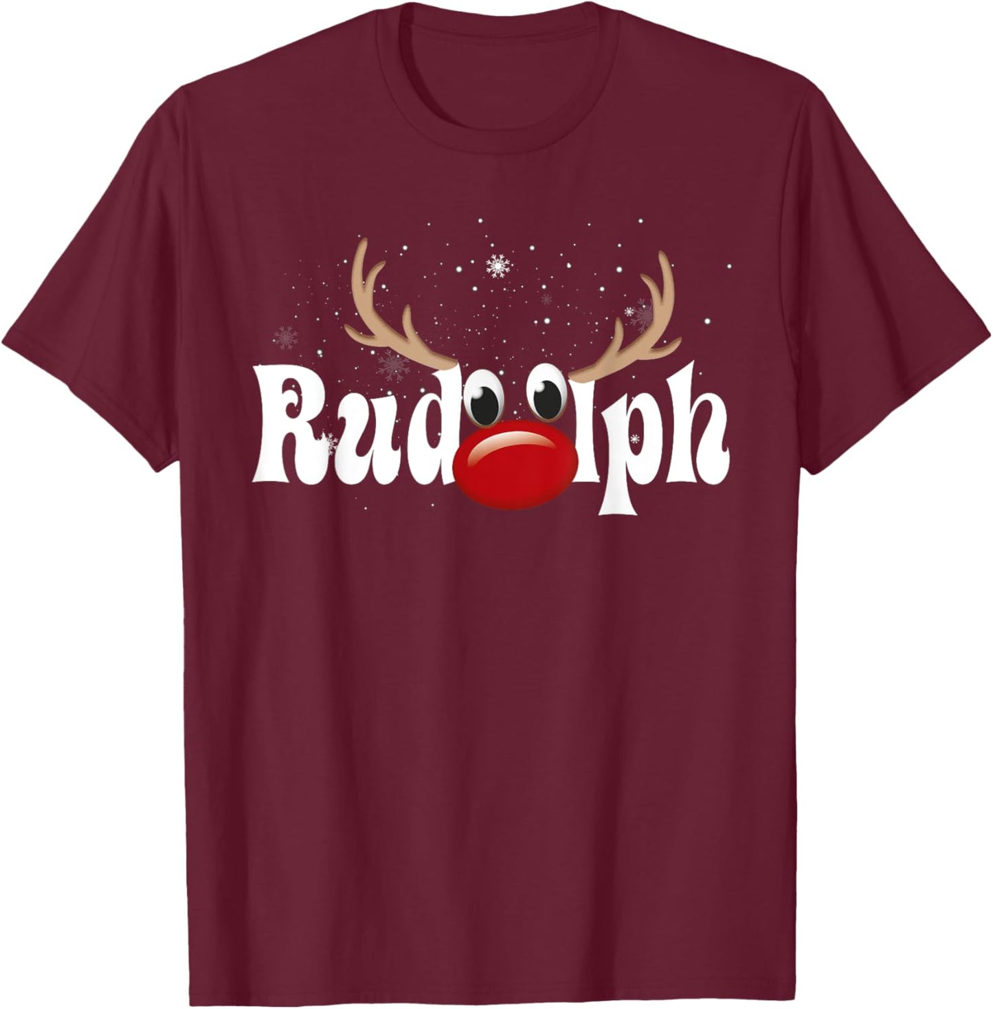 RUDOLPH Red Nose Reindeer T-Shirt - T-Shirt | Maroon