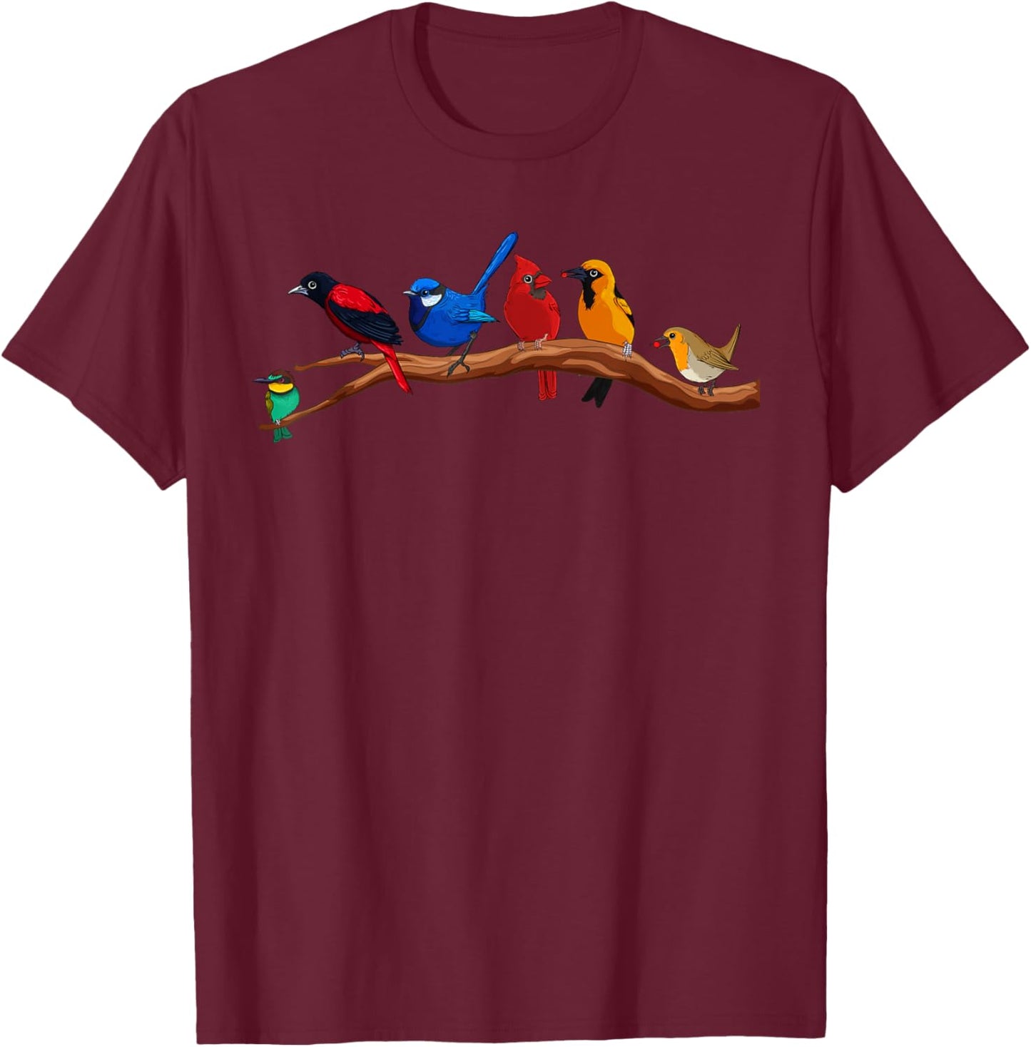 Cute Bird Art Women Nerd Birdwatcher Bird Watching T-Shirt - T-Shirt | Maroon