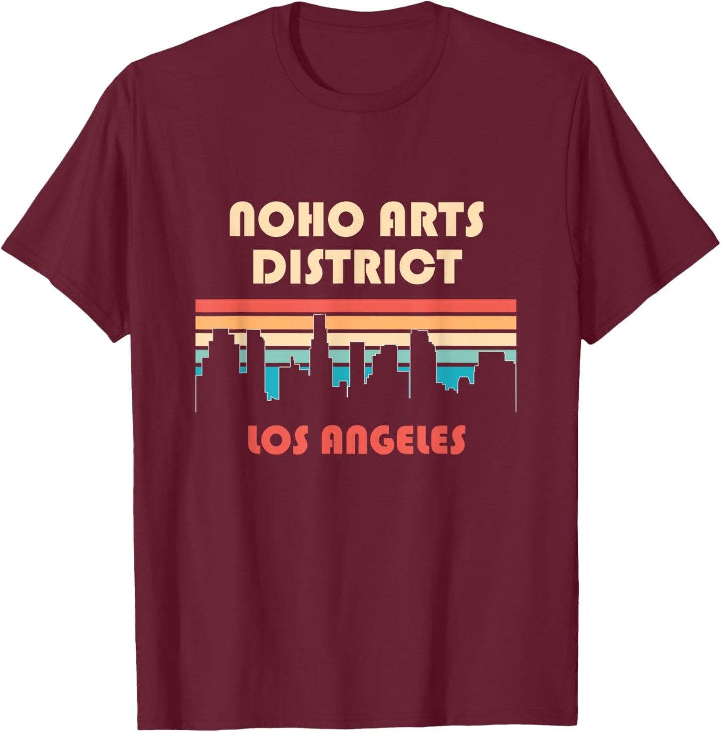 NoHo Arts District Los Angeles California Retro Vintage T-Shirt - T-Shirt | Maroon