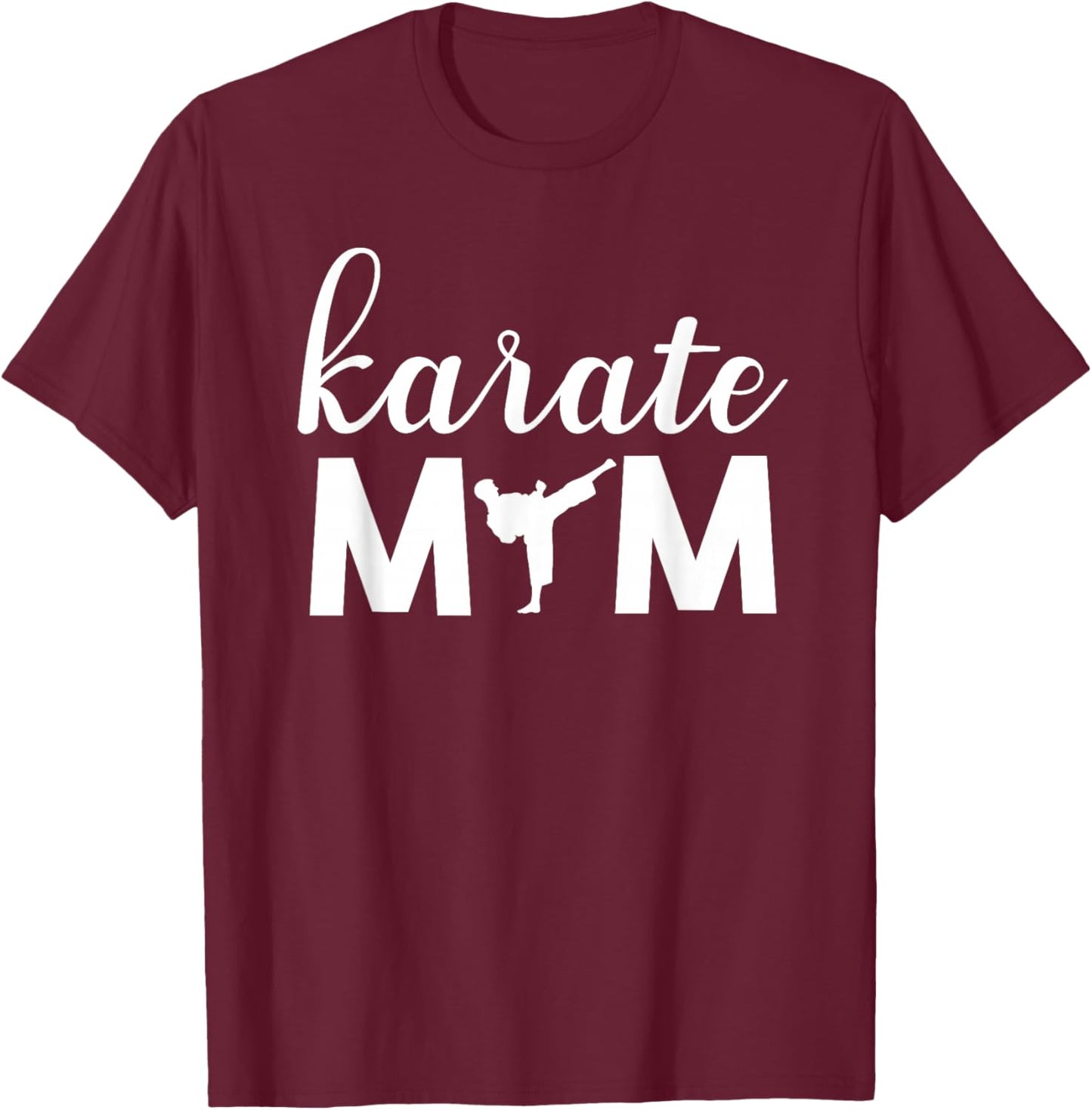 Karate Mom Son Graphic Cute T-Shirt - T-Shirt | Maroon