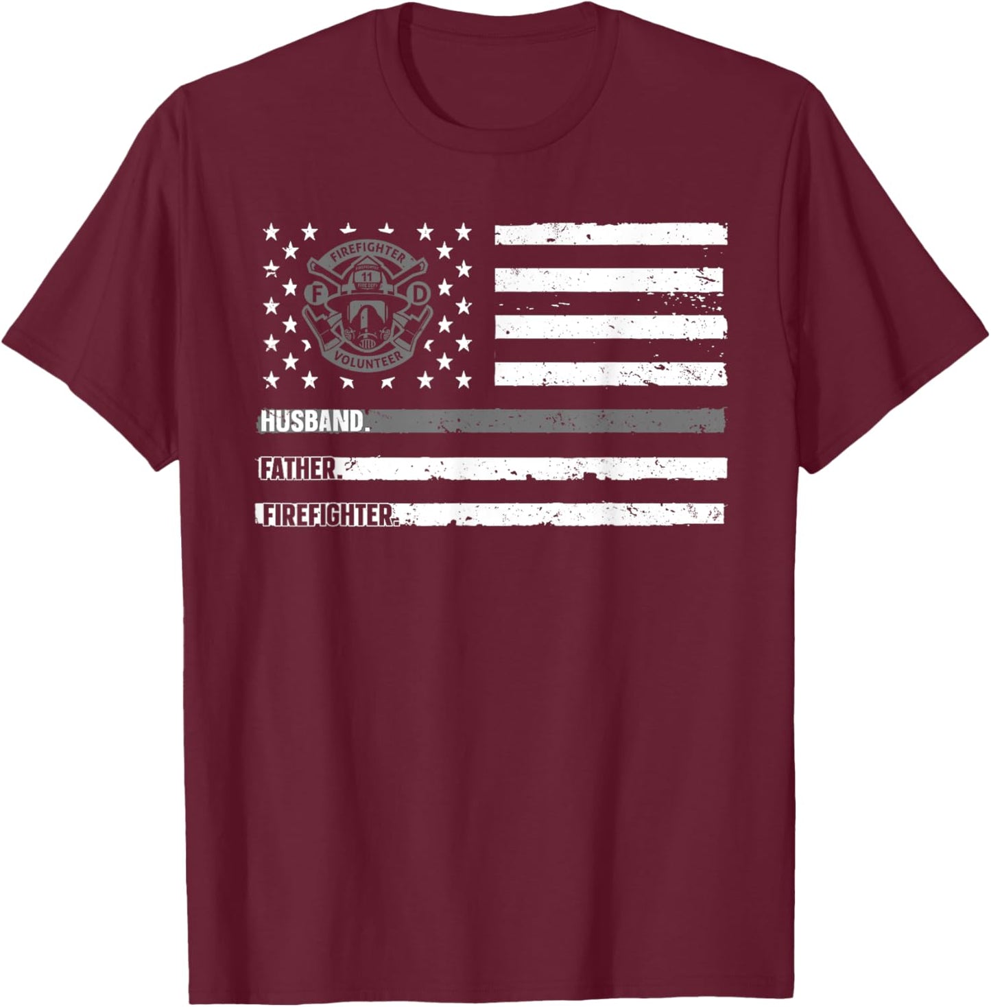 Firefighter Art For Husband Men Dad Firefighting Firefighter T-Shirt - T-Shirt | Maroon