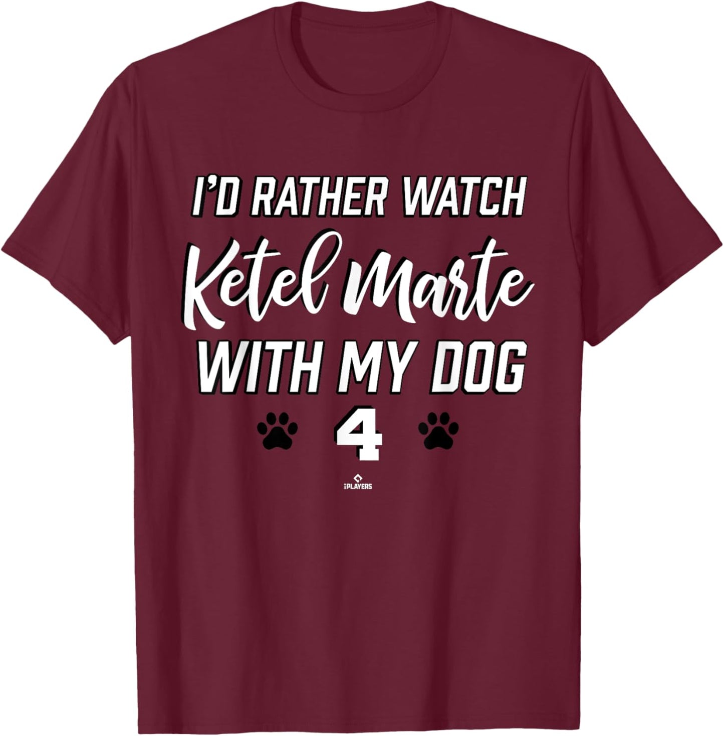 With My Dog Ketel Marte Arizona Baseball MLBPA Women Kids T-Shirt - T-Shirt | Maroon
