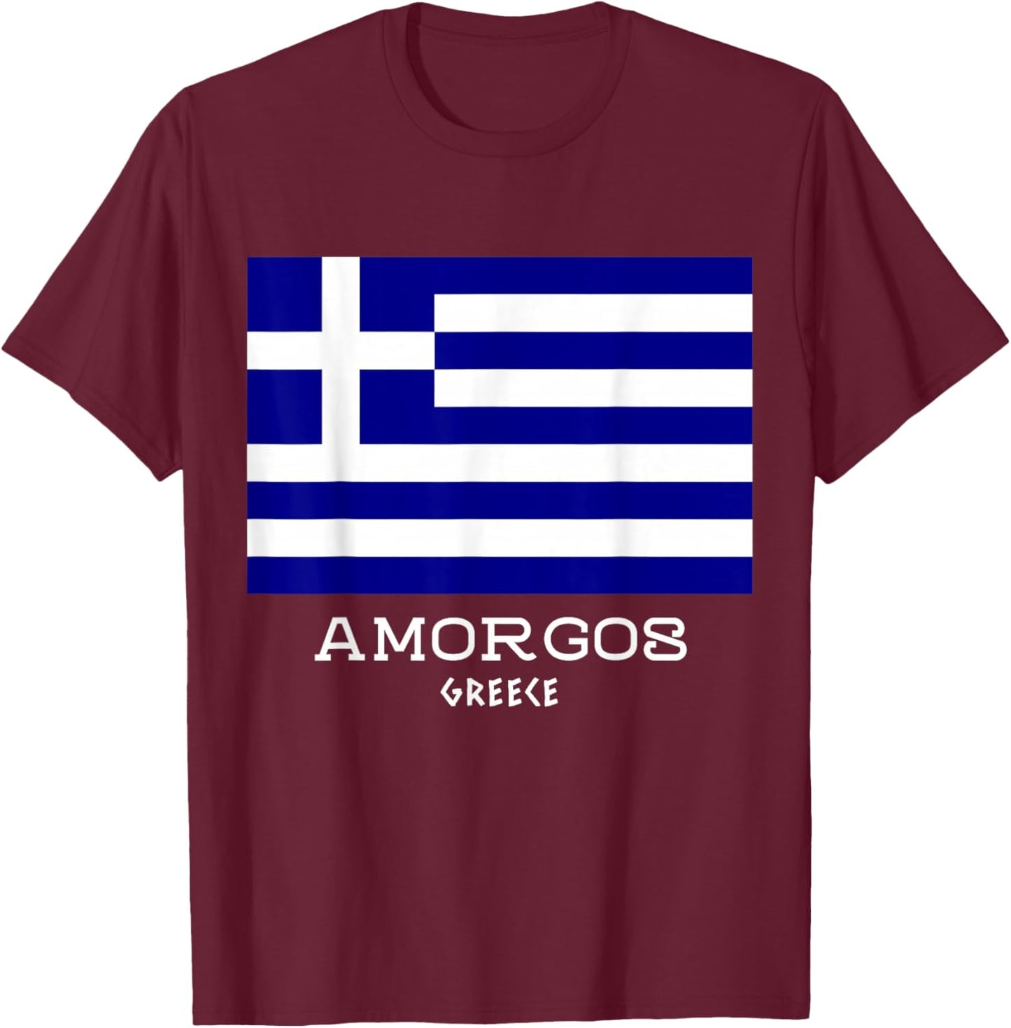 Amorgos Greece Greek Island Hellas Vacation Souvenir Proud T-Shirt - T-Shirt | Maroon