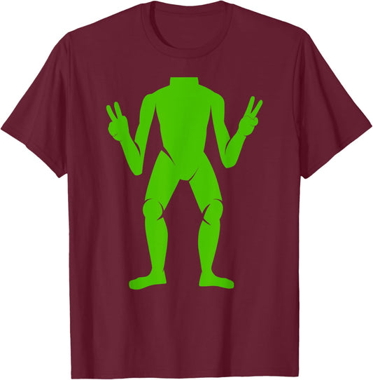 Green Alien UFO Body Lazy Halloween Costume Last Minute UFO T-Shirt - T-Shirt | Maroon