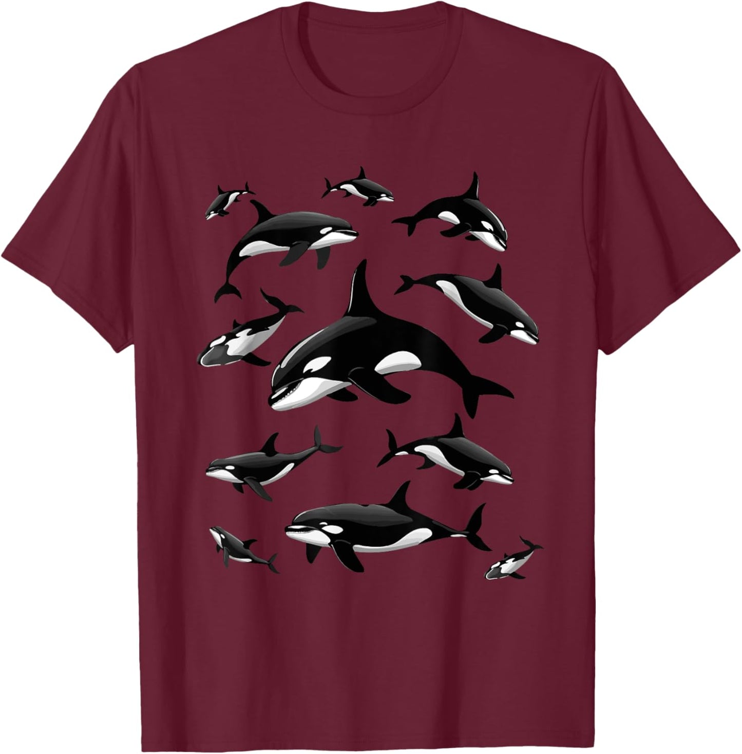 Cool Orca Art Women Kids Killer Whale Orca Lover T-Shirt - T-Shirt | Maroon
