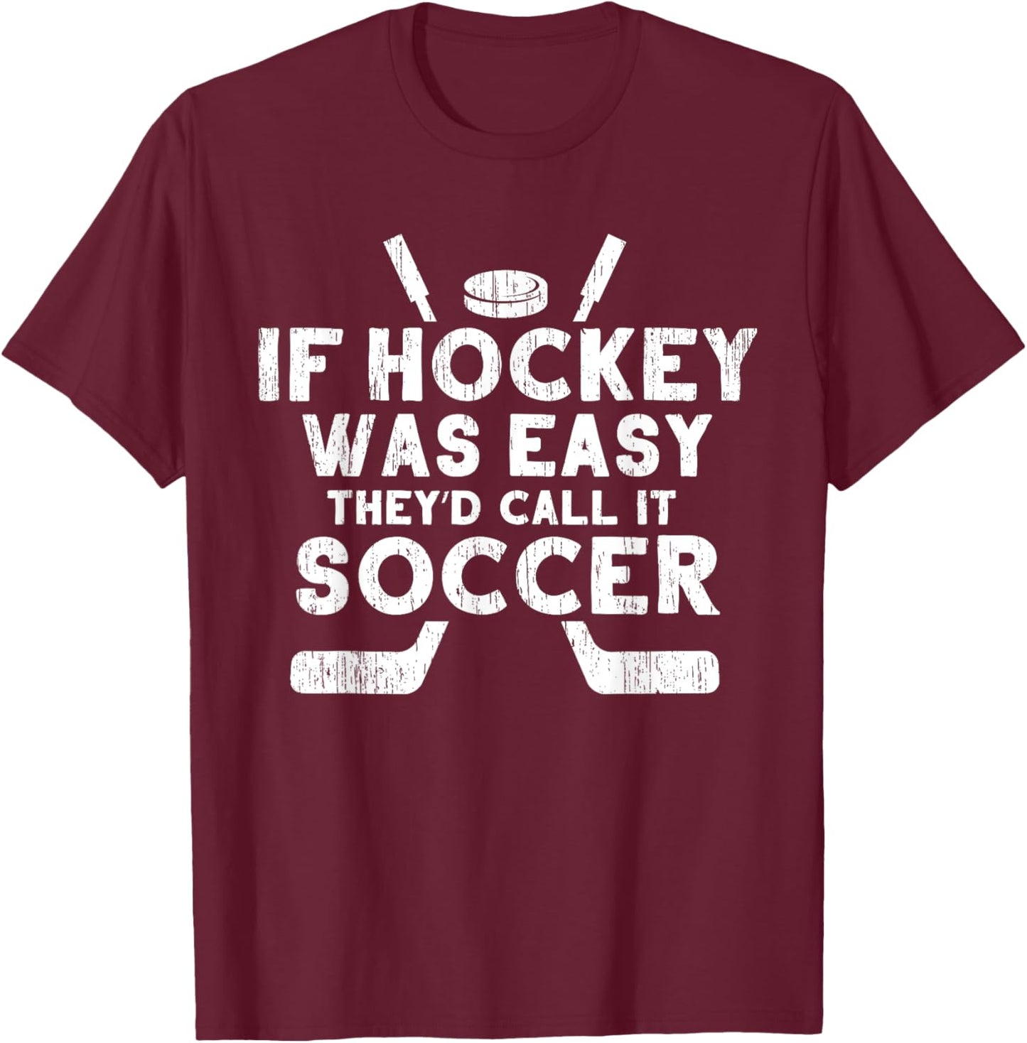 Funny Ice Hockey Player Goalie Sports Gift Men Women Kids T-Shirt - T-Shirt | Maroon