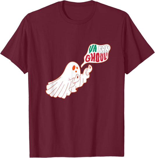 Va Fan Ghoul Funny Italian Ghost Halloween Italian Flag T-Shirt - T-Shirt | Maroon