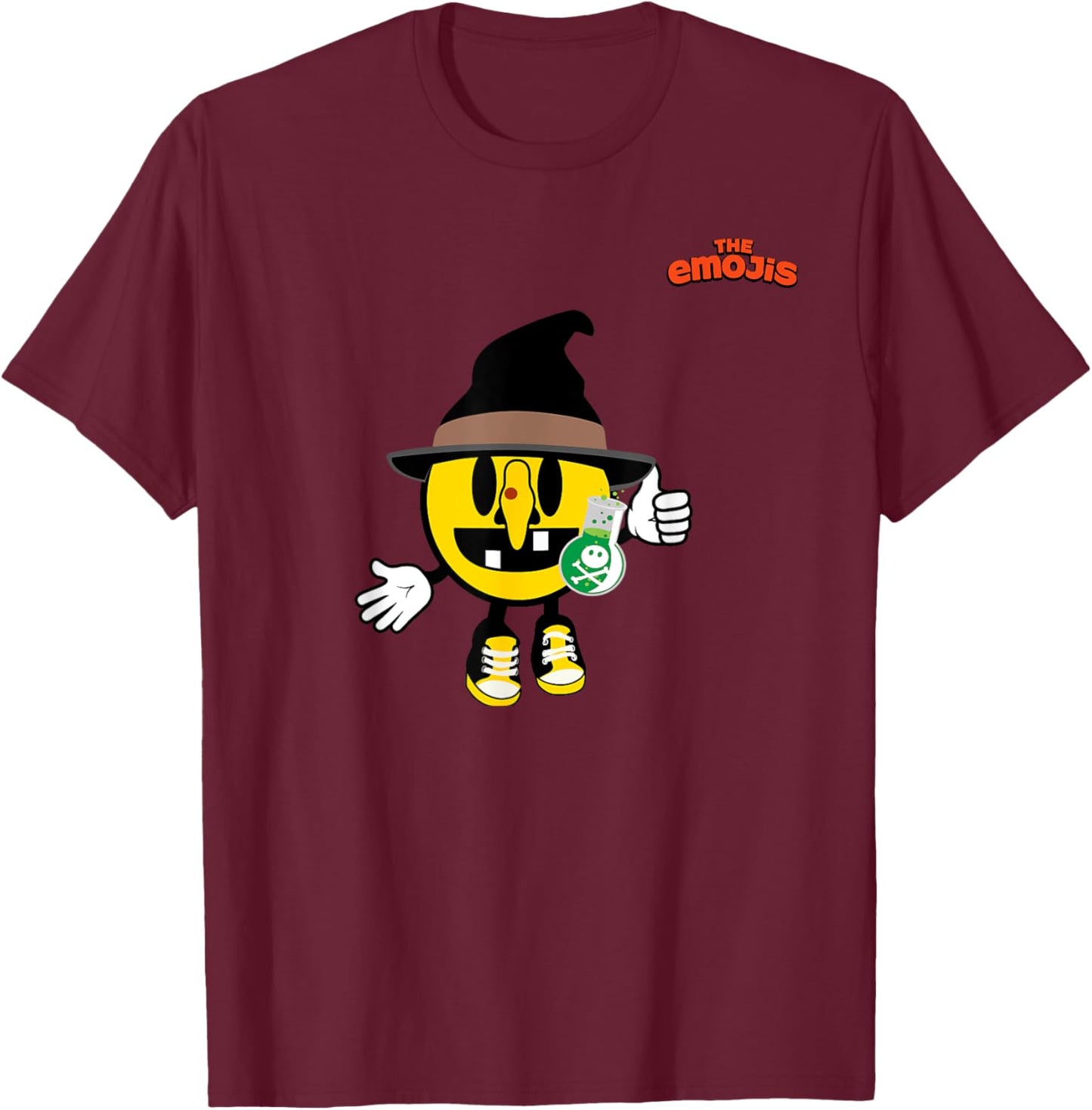 Emoji Witch Yellow Face Thumb Up T-Shirt - T-Shirt | Maroon