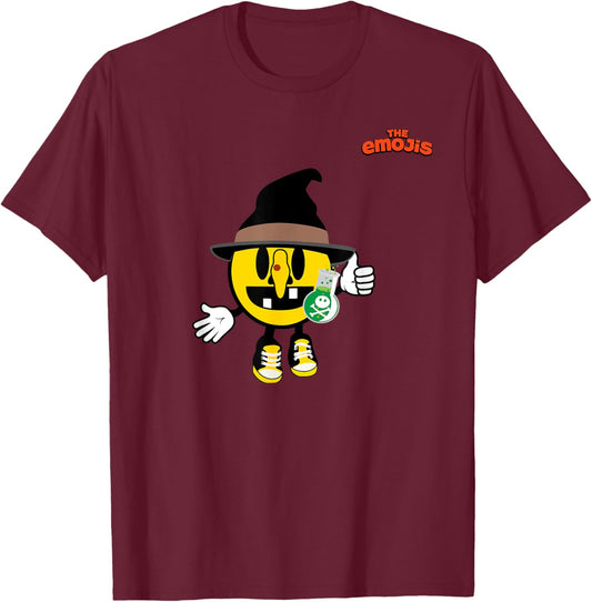 Emoji Witch Yellow Face Thumb Up T-Shirt - T-Shirt | Maroon