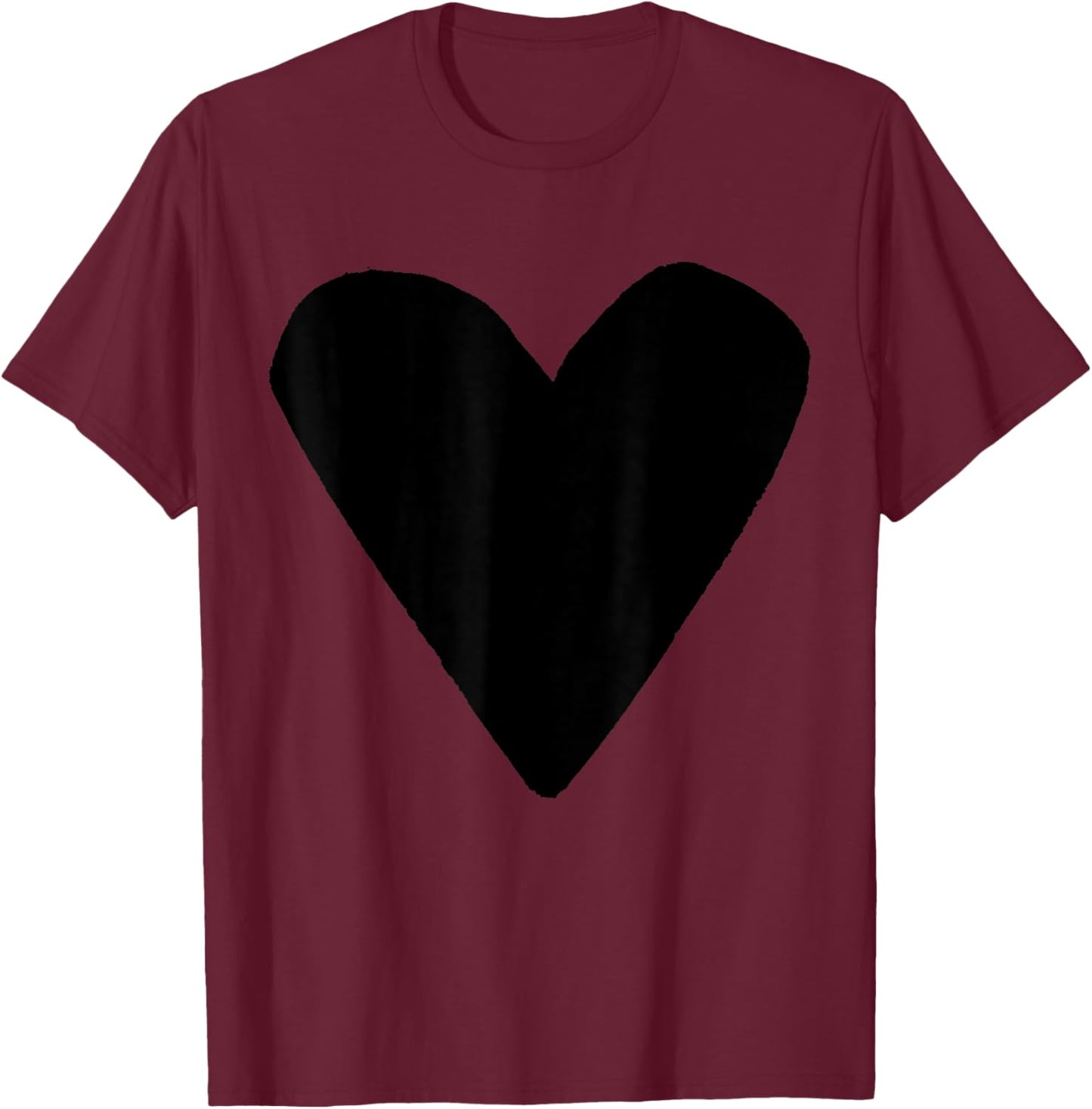 Black Heart Dark Red T-Shirt - T-Shirt | Maroon