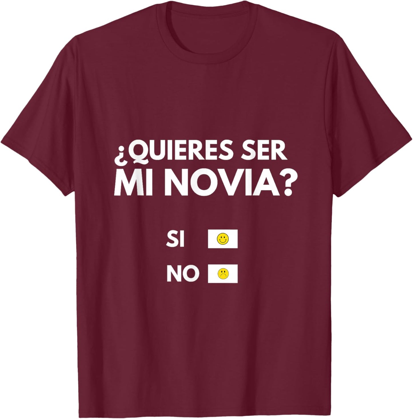 Quieres ser mi novia Playera Spanish, San Valentín Camiseta T-Shirt - T-Shirt | Maroon