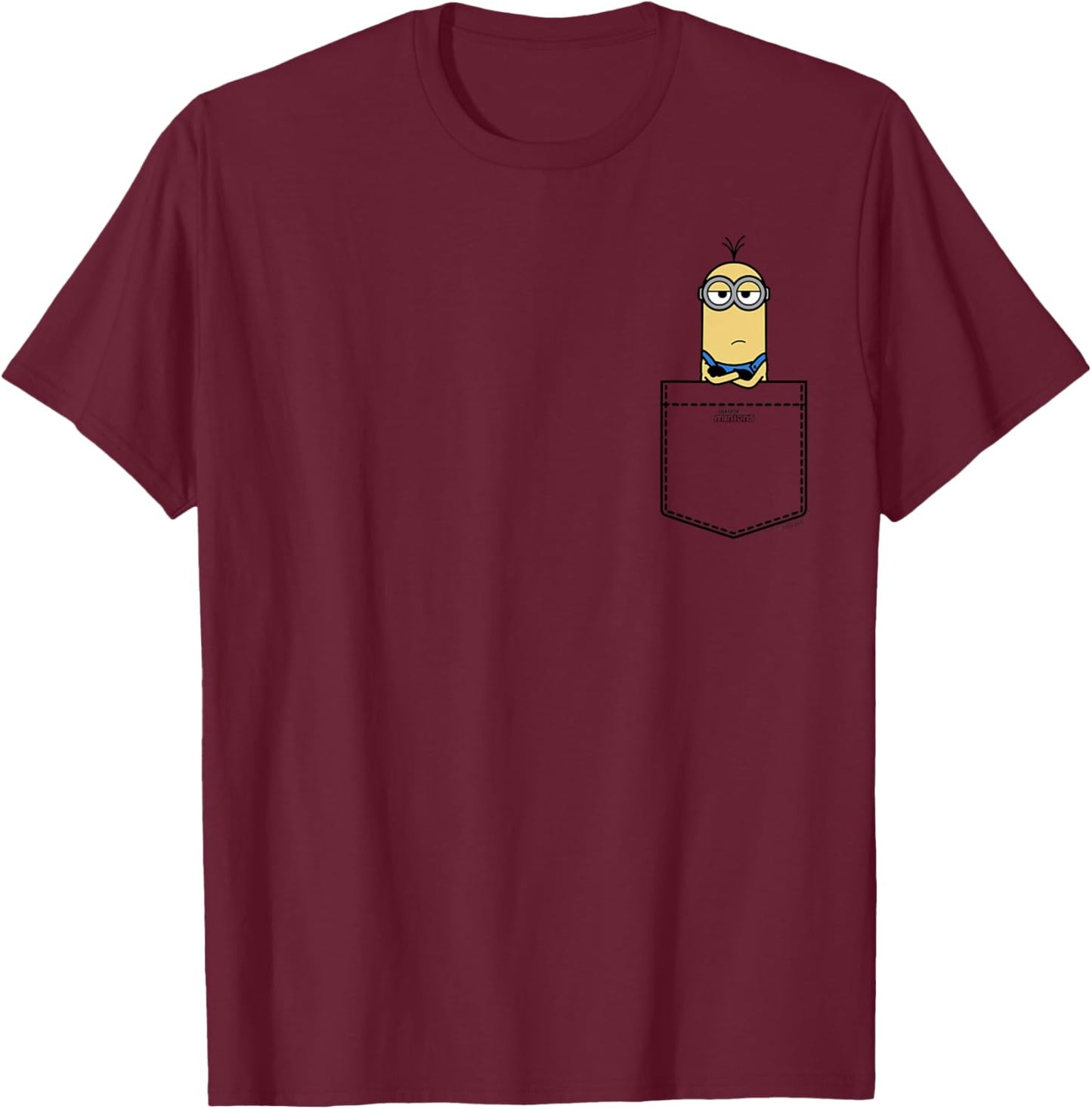 Minions Kevin Serious Pocket Hit T-Shirt - T-Shirt | Maroon
