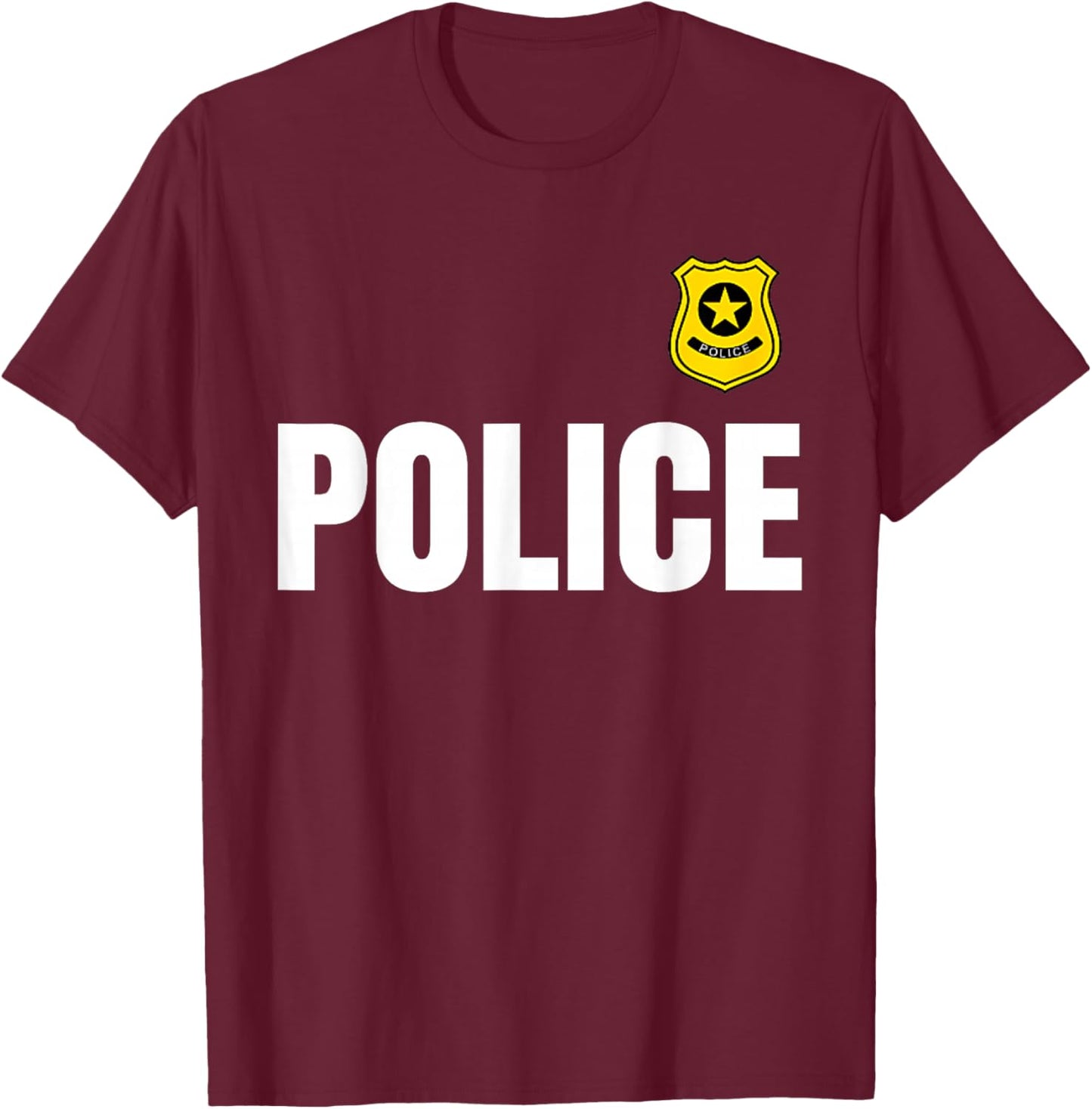 Policeman Police Officer Costume Police Officer Halloween T-Shirt - T-Shirt | Maroon