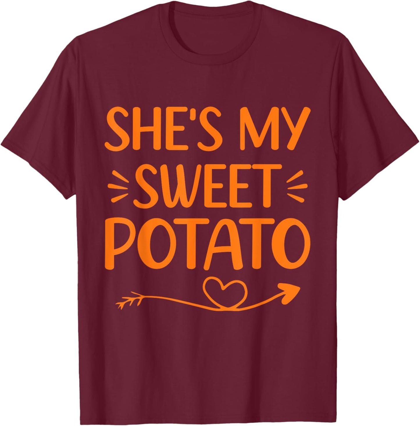 She's My Sweet Potato I Yam Thanksgiving Matching Couple T-Shirt - T-Shirt | Maroon