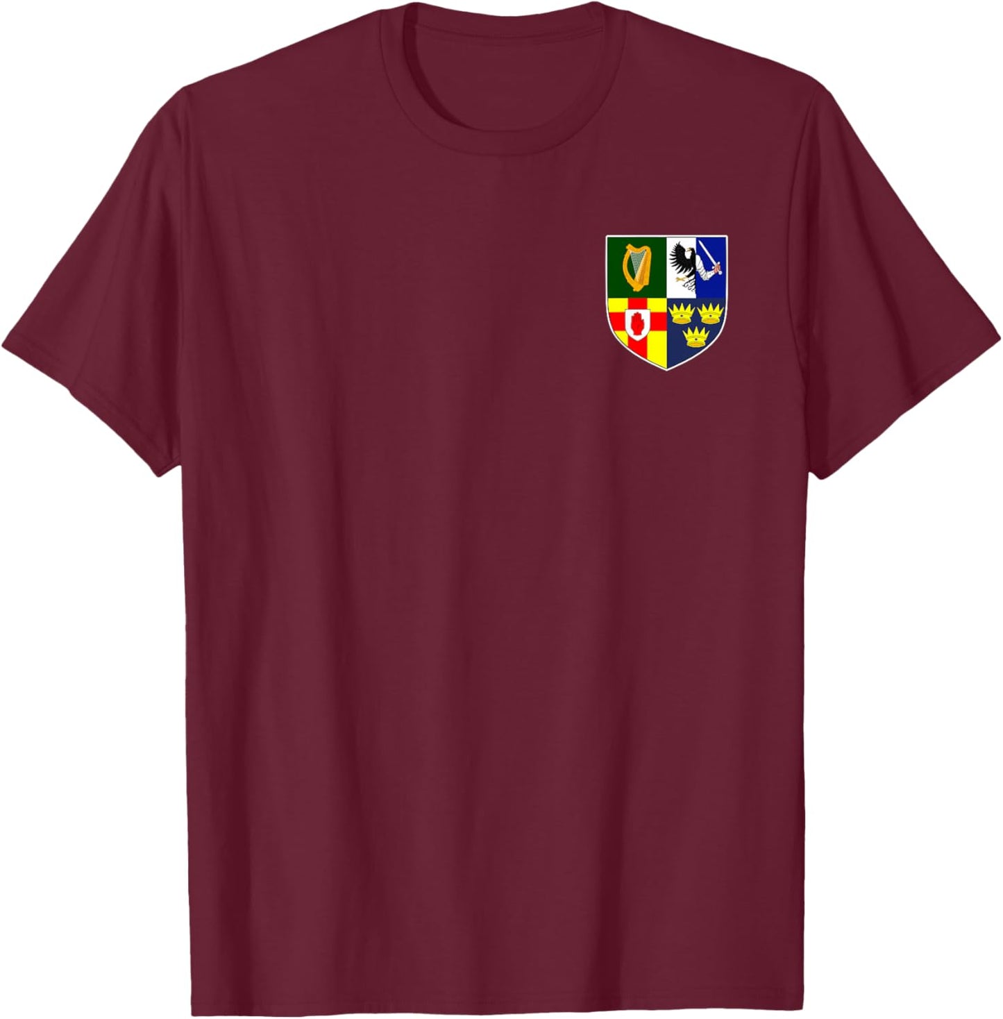 Provinicial Arms of Ireland Connacht Munster Ulster Leinster T-Shirt - T-Shirt | Maroon