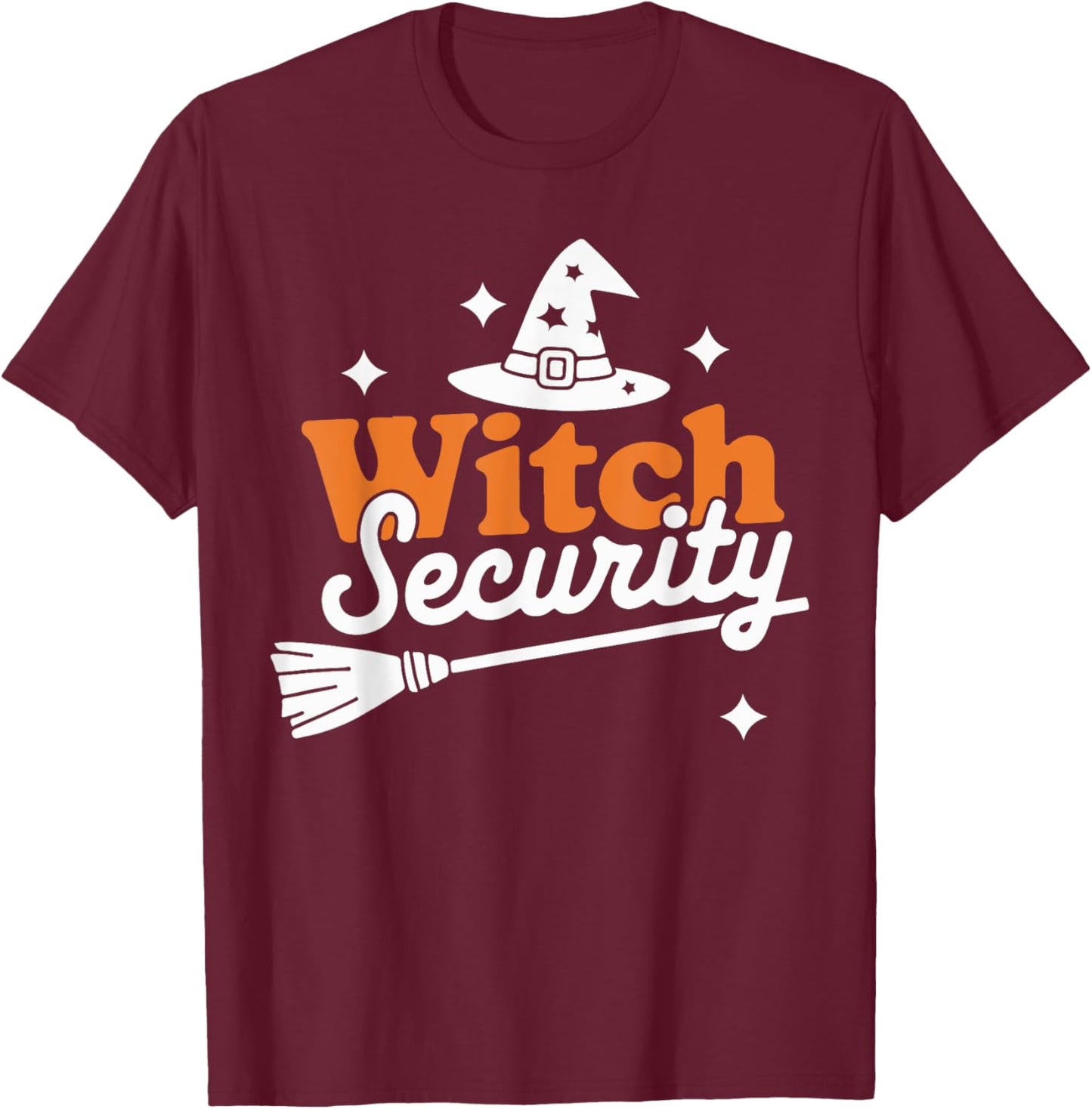 Witch Security Husband of Witches Husband Halloween Costume T-Shirt - T-Shirt | Maroon