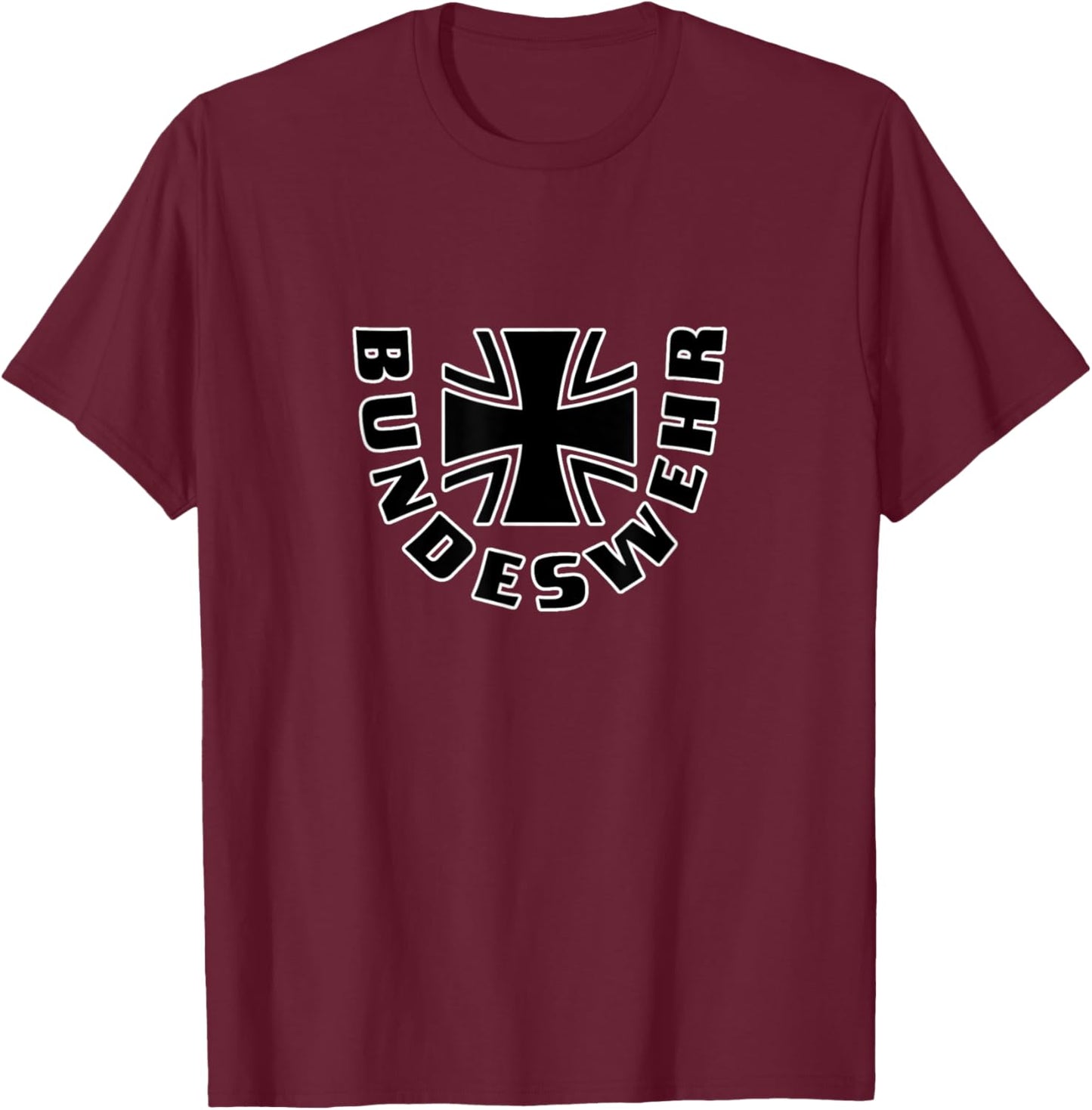 German Deutschland Original Bundeswehr Polizei Front T-Shirt - T-Shirt | Maroon
