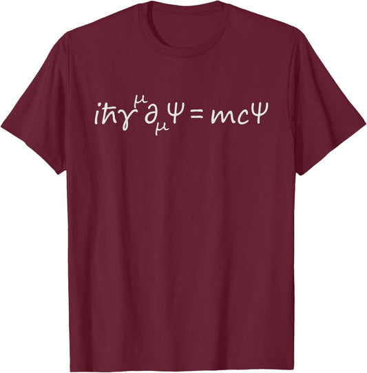 Covariant Dirac Equation | Nerdy Science Physics T-Shirt - T-Shirt | Maroon