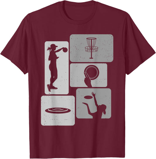 Funny Disc Golf Player Cool Flying Disk Sports Enthusiast T-Shirt - T-Shirt | Maroon