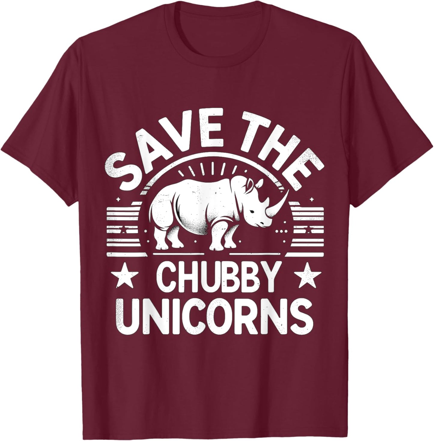 Rhino Save the Cubby Unicorns Rhinoceros T-Shirt - T-Shirt | Maroon