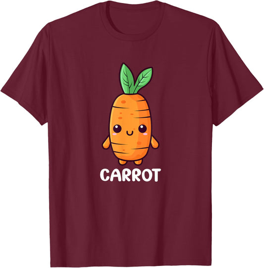 Kids Carrot Shirt For Boys Or Girls | Cute Carrot Gift T-Shirt - T-Shirt | Maroon