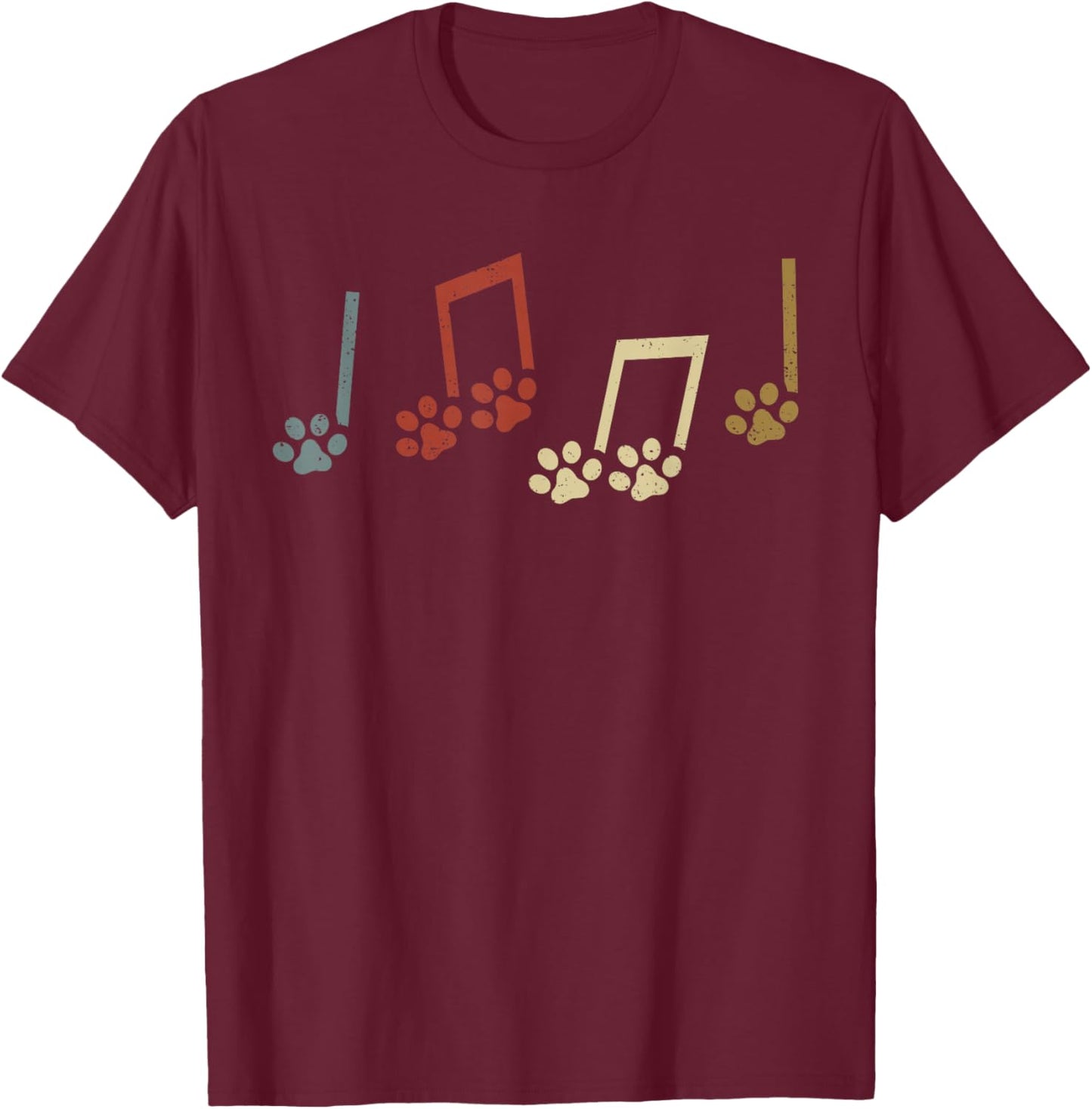 Dog Music Note Music Teacher Funny Country Music Dog Owner T-Shirt - T-Shirt | Maroon