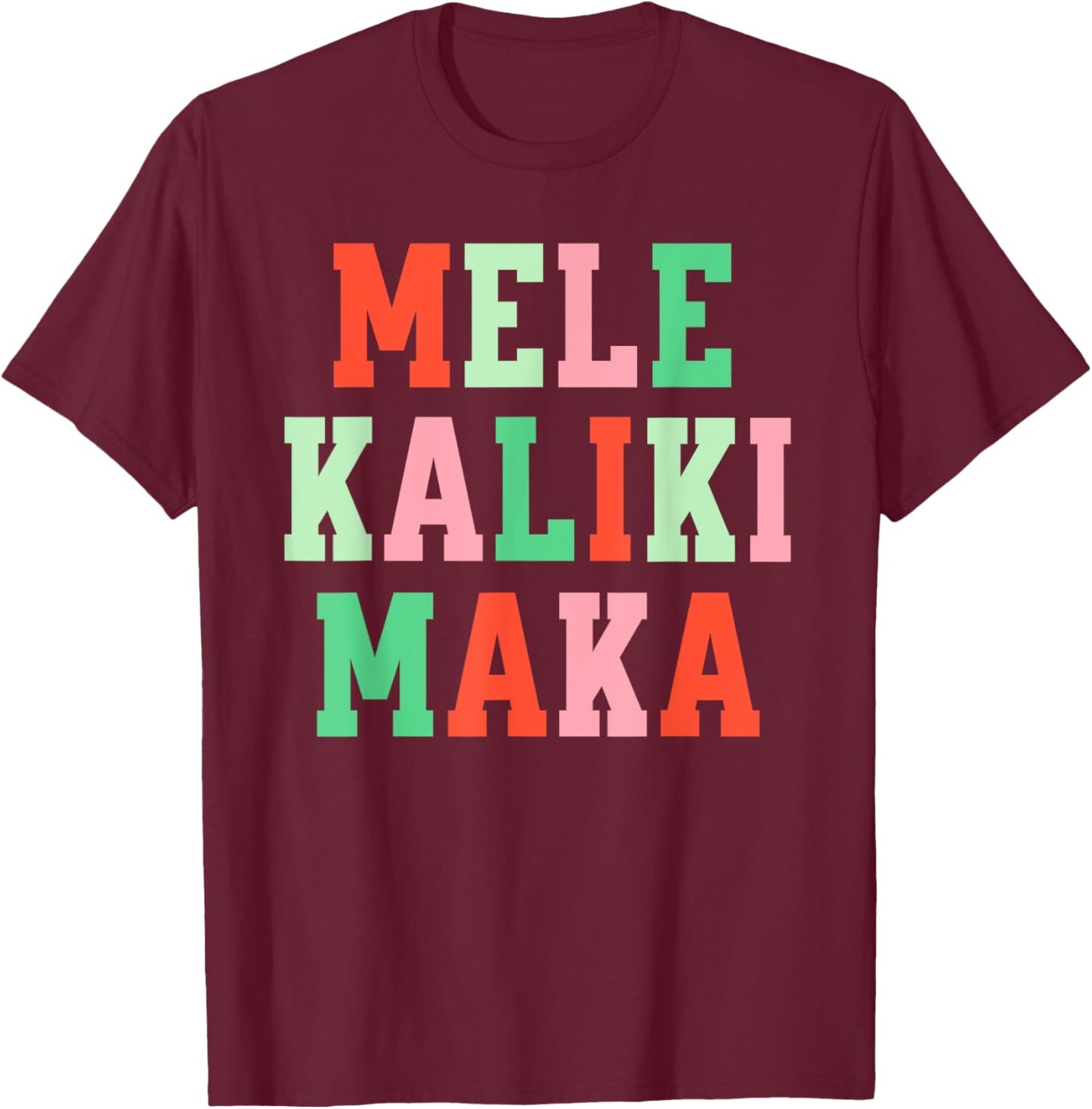 Retro Mele Kalikimaka Hawaii Hawaiian Tropical Christmas T-Shirt - T-Shirt | Maroon