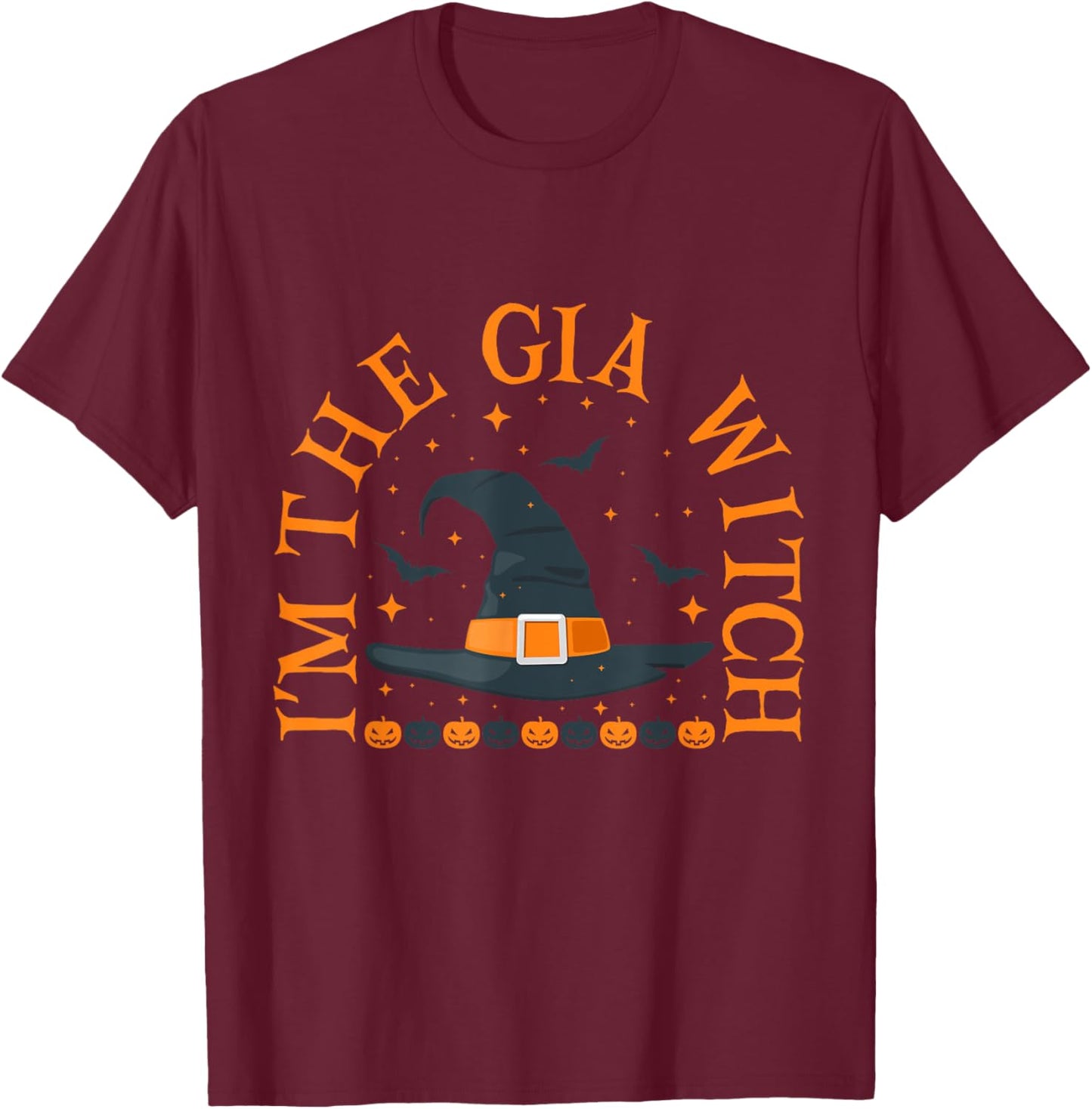 Im the Gia Witch Shirt Halloween Matching Group Costume T-Shirt - T-Shirt | Maroon