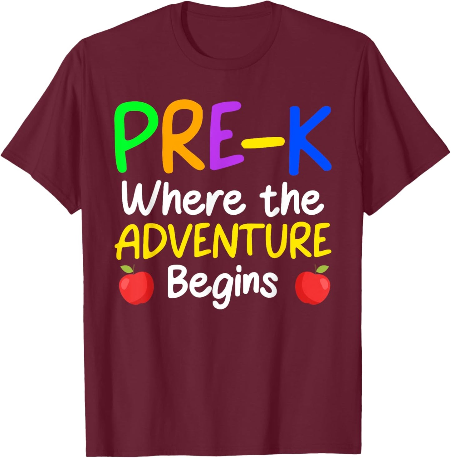 Cute Pre-K Teacher Design Women School PreK Teacher T-Shirt - T-Shirt | Maroon