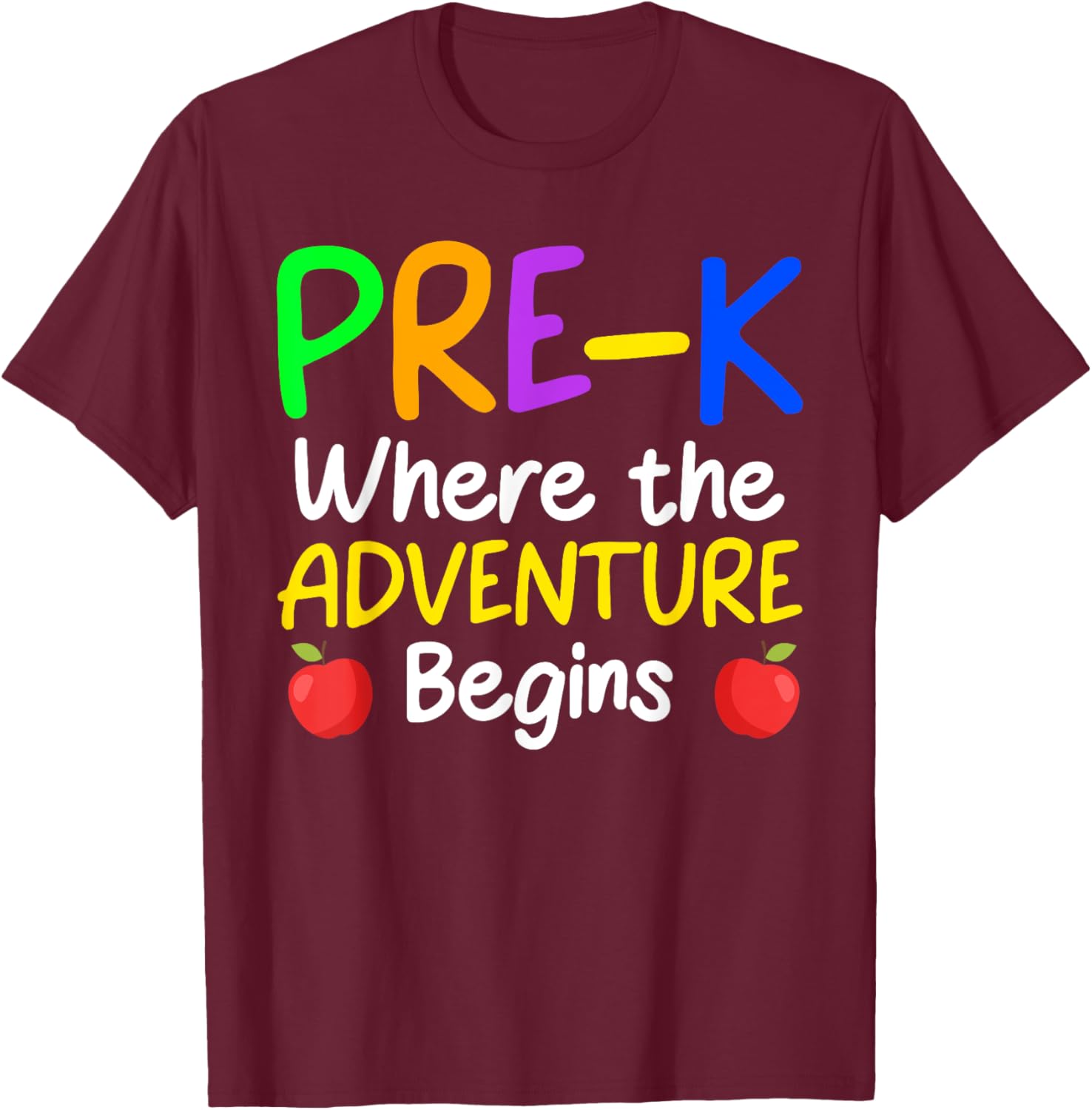 Cute Pre-K Teacher Design Women School PreK Teacher T-Shirt - T-Shirt | Maroon