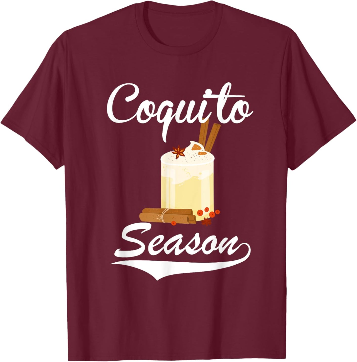 Funny Puerto Rican Christmas hispanic Coquito season Boricua T-Shirt - T-Shirt | Maroon