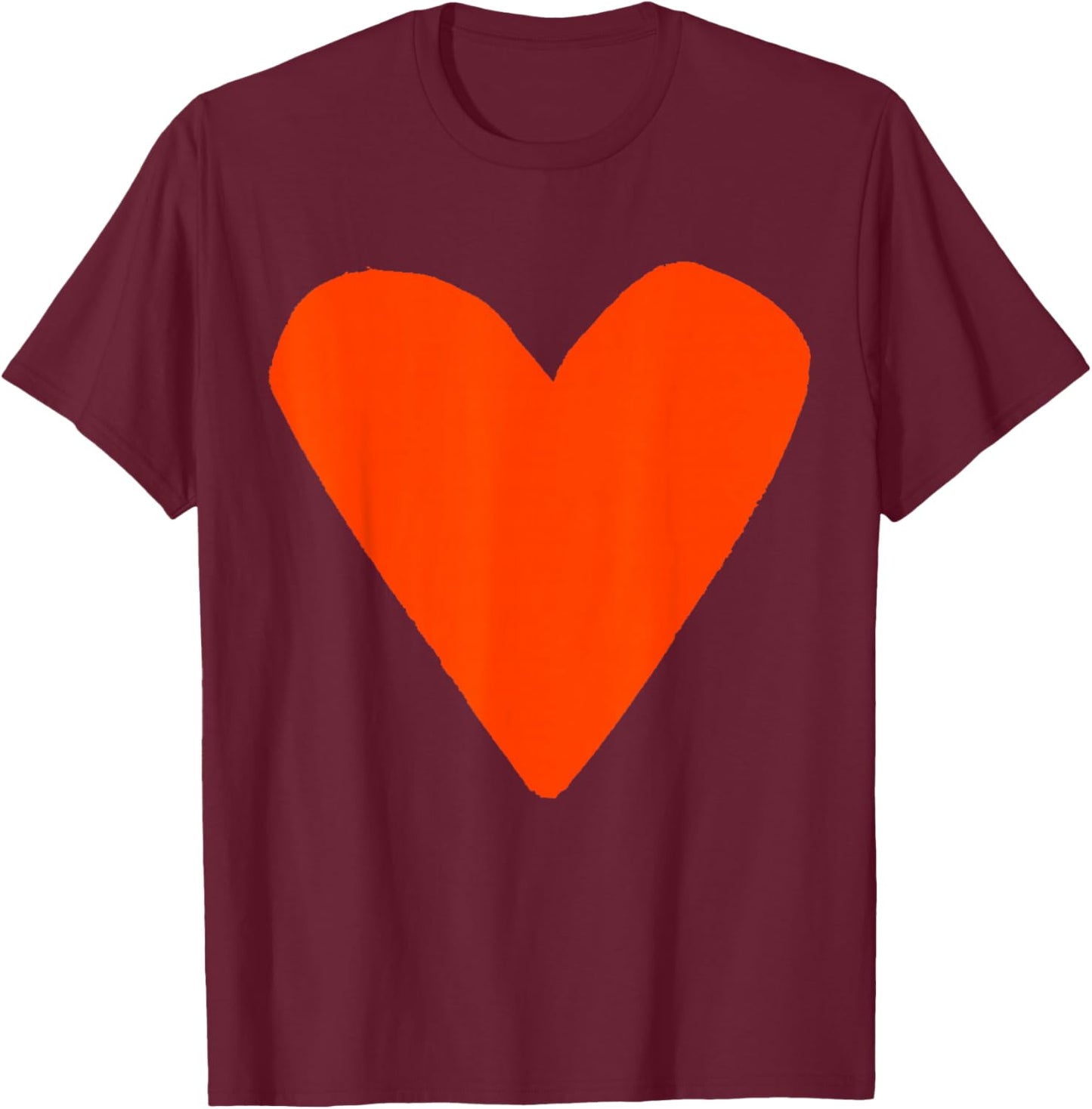 Cute Orange Heart T-Shirt - T-Shirt | Maroon